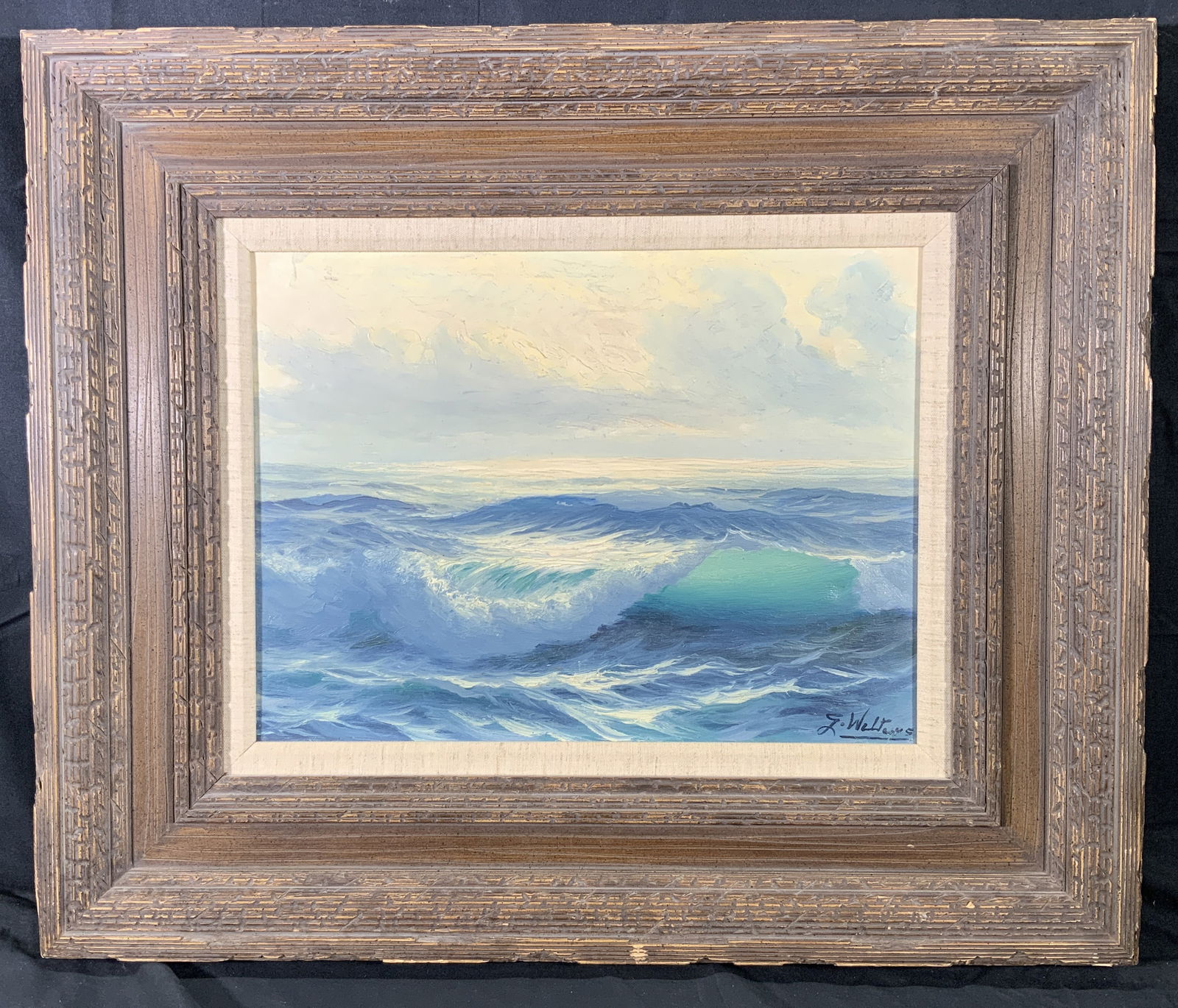 Guglielmo Welters Ocean Signed Oil Painting 1985 (1 of 12)