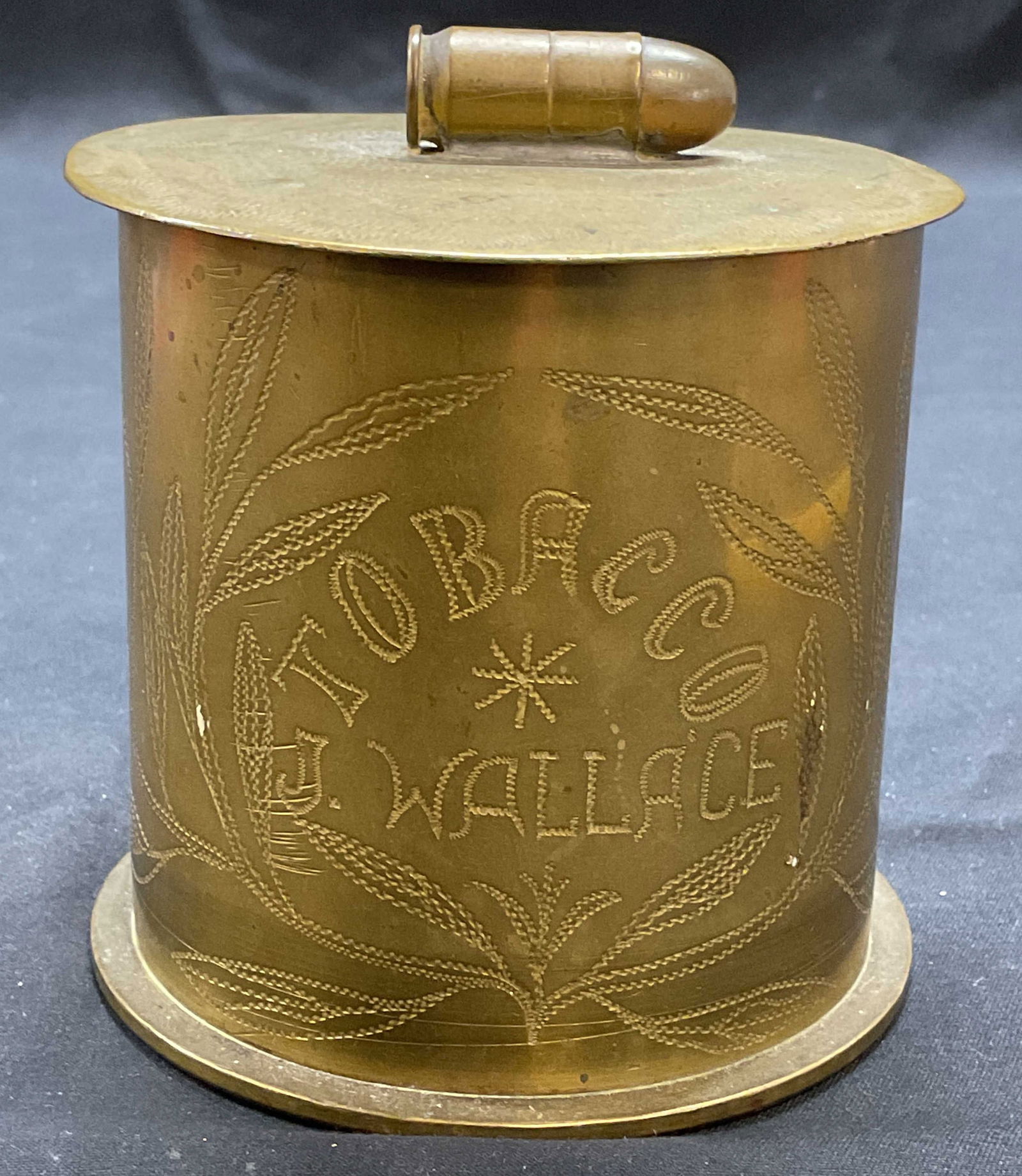 Antq 1917 WWI Trench Art Brass Bullet Tobacco Jar (1 of 6)