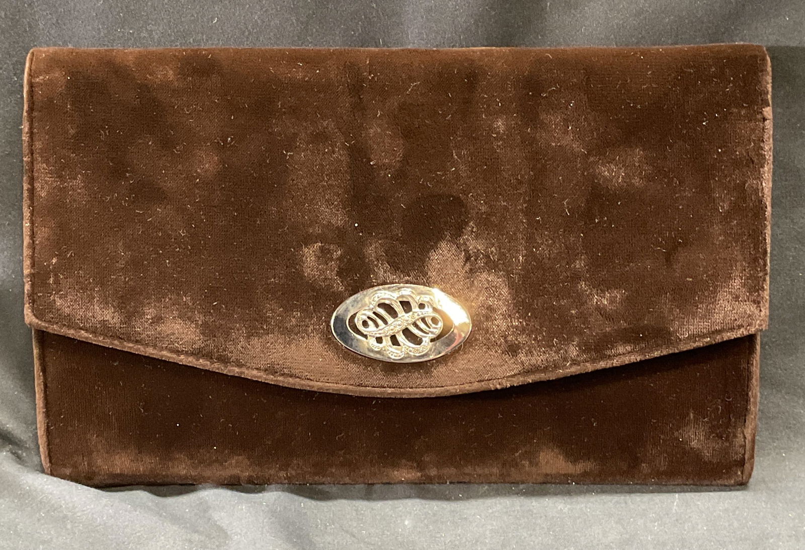 Santangelo Aldo Brown Velvet Clutch, Italy NWOT (1 of 6)
