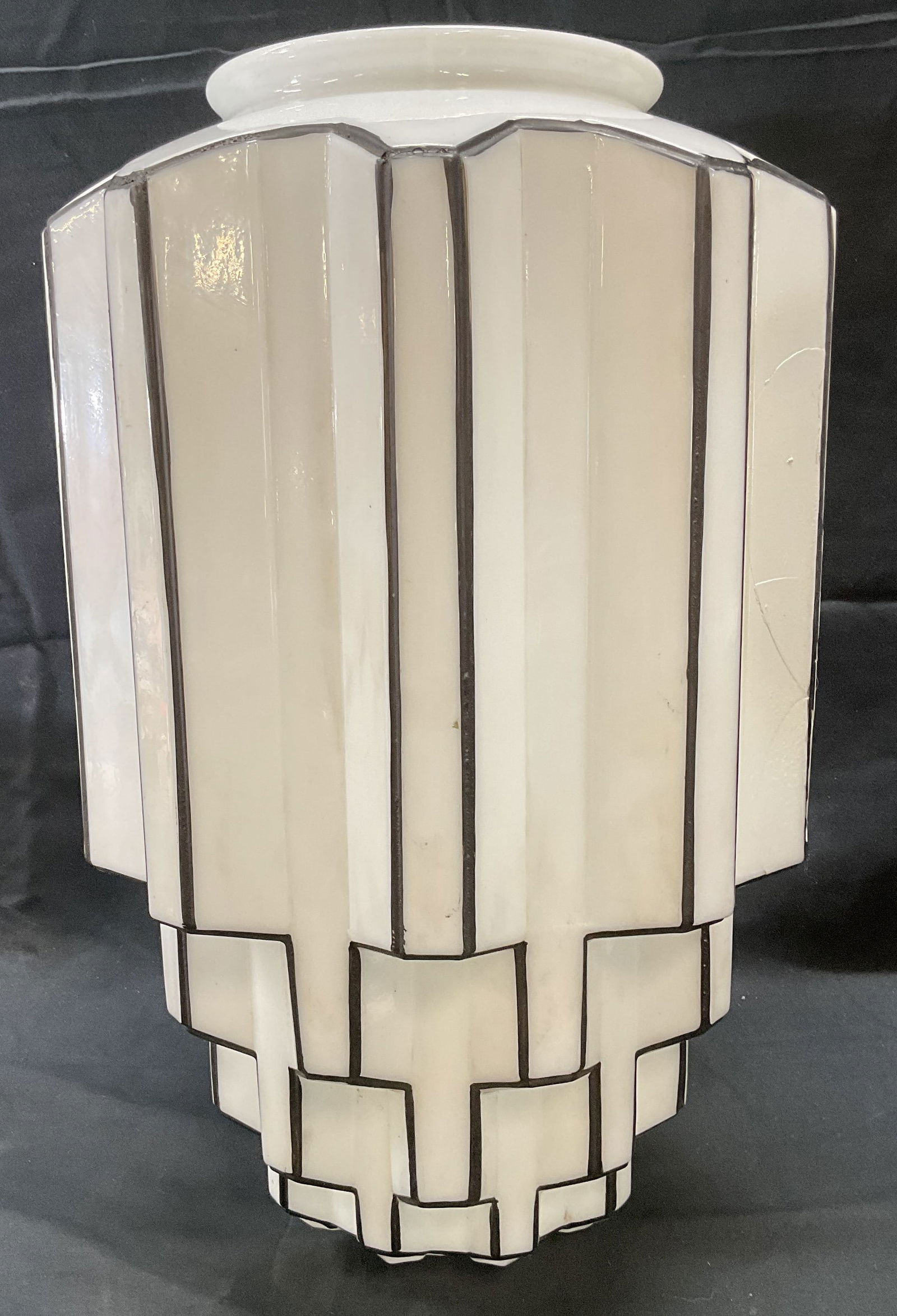 Vintage Art Deco Milk Glass Skyscraper Shade (1 of 9)