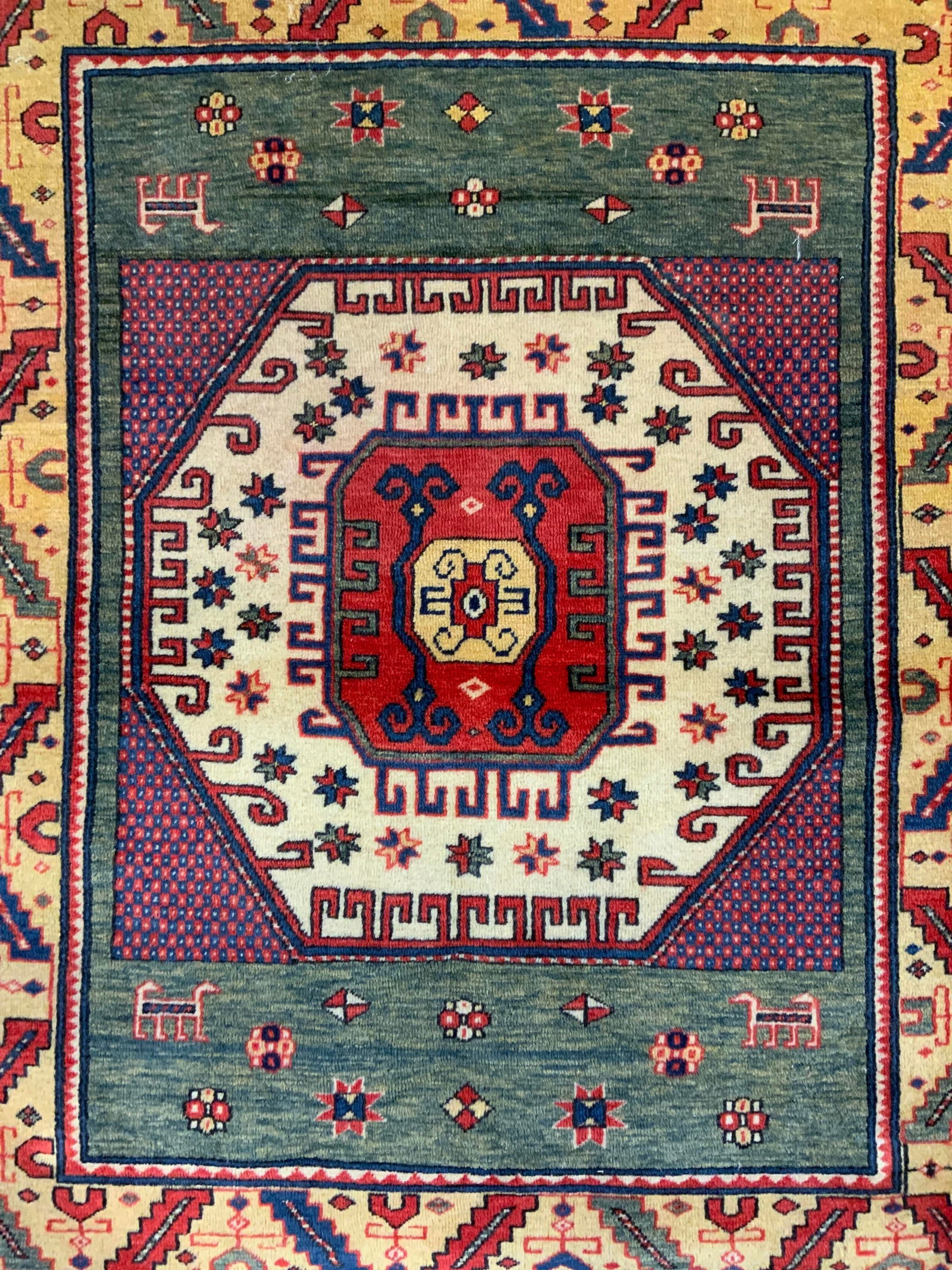 Vntg Kazak Pakistani Handmade Wool Rug W Fringes (1 of 9)