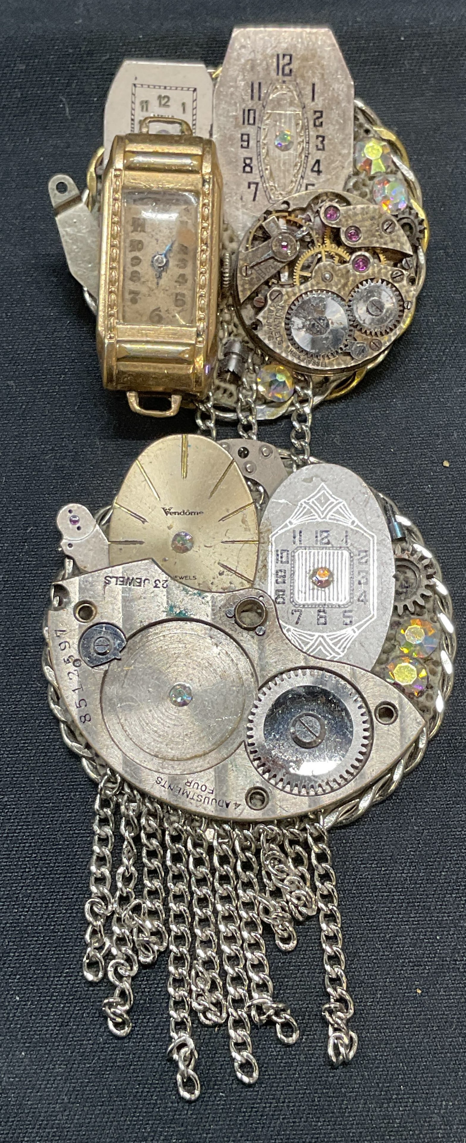 Signed Leah Manis Handmade Watch Dial Brooch (1 of 6)