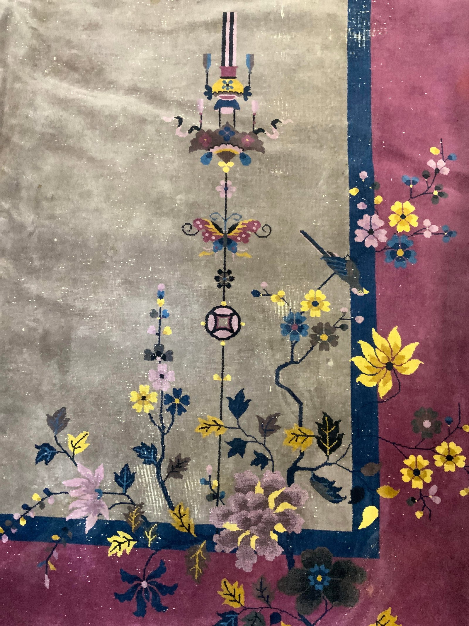 Vntg Handmade Chinese Art Deco Over Sz Wool Rug (1 of 8)