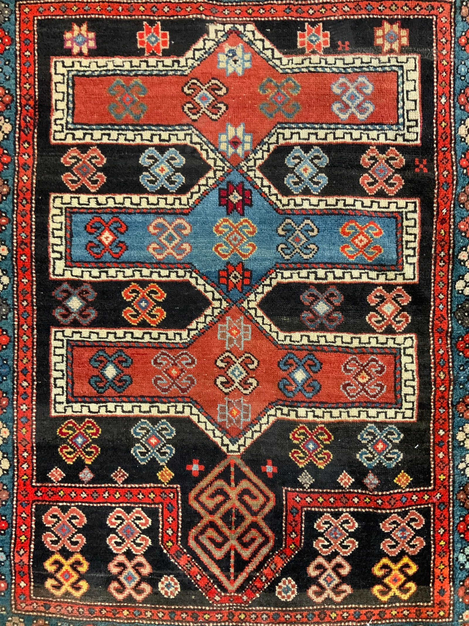 Vintage Handmade Caucasian Wool Area Rug (1 of 9)