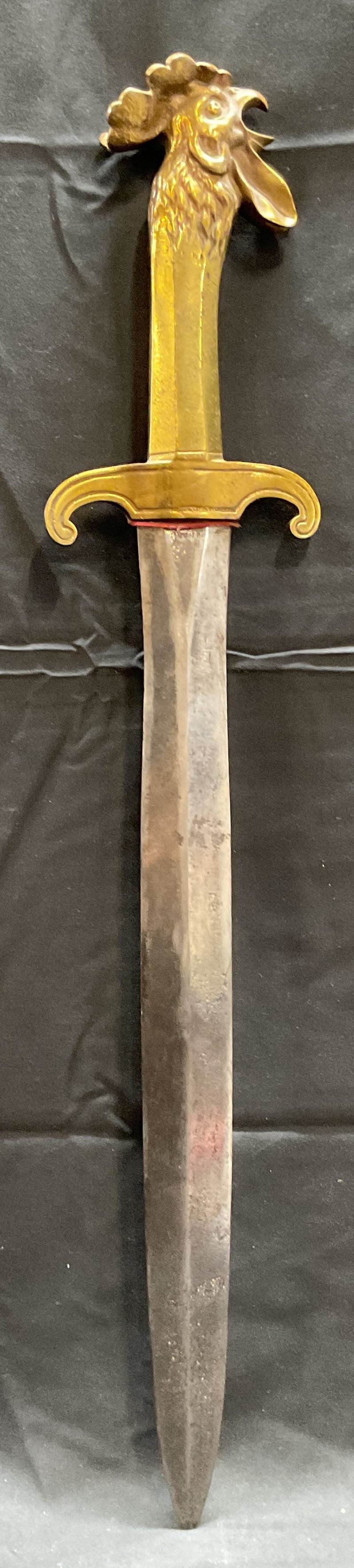Vintage Heavy Brass Rooster Handle Sword (1 of 6)