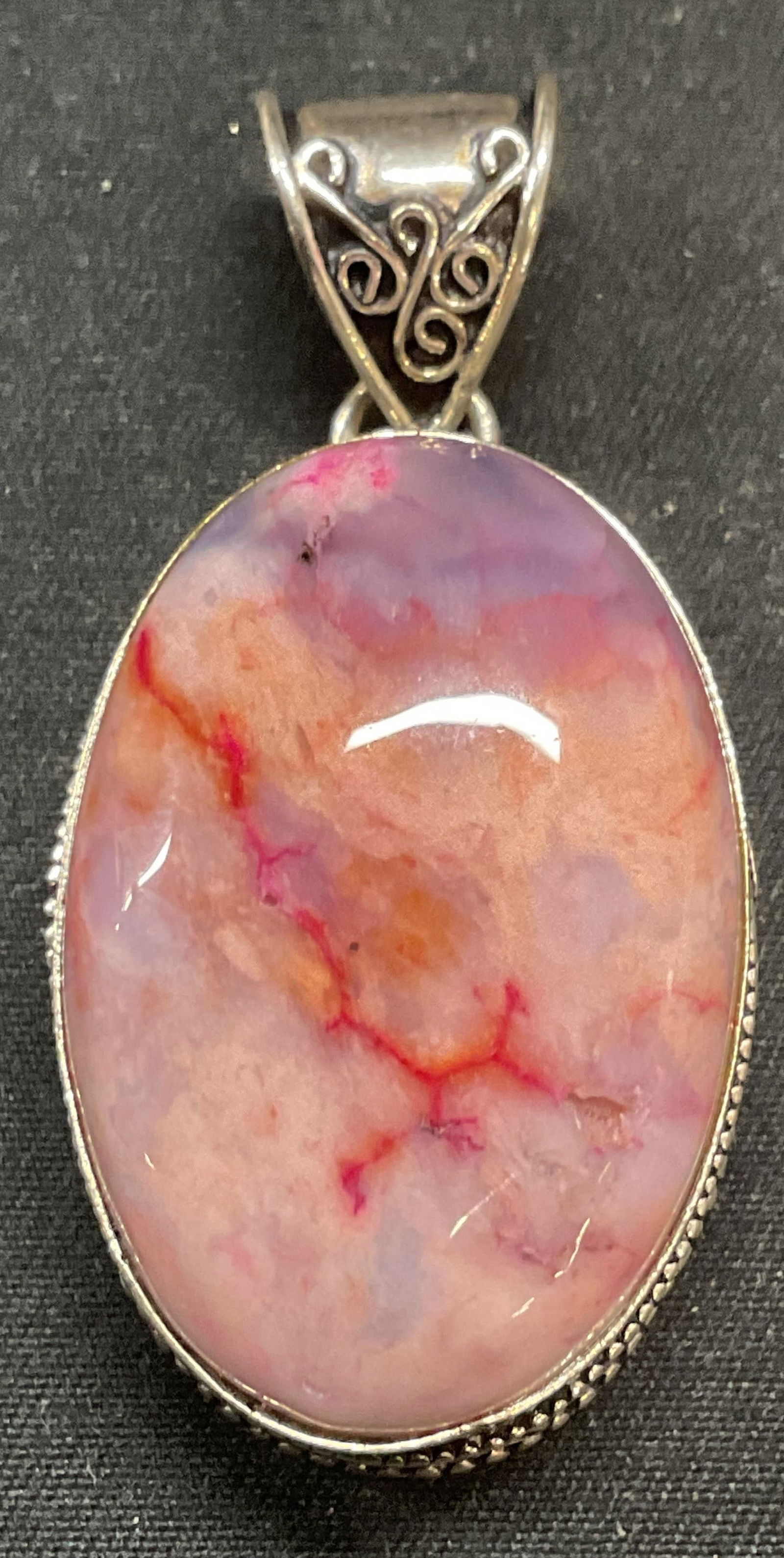 Sterling Silver Purple Agate Pendant (1 of 6)