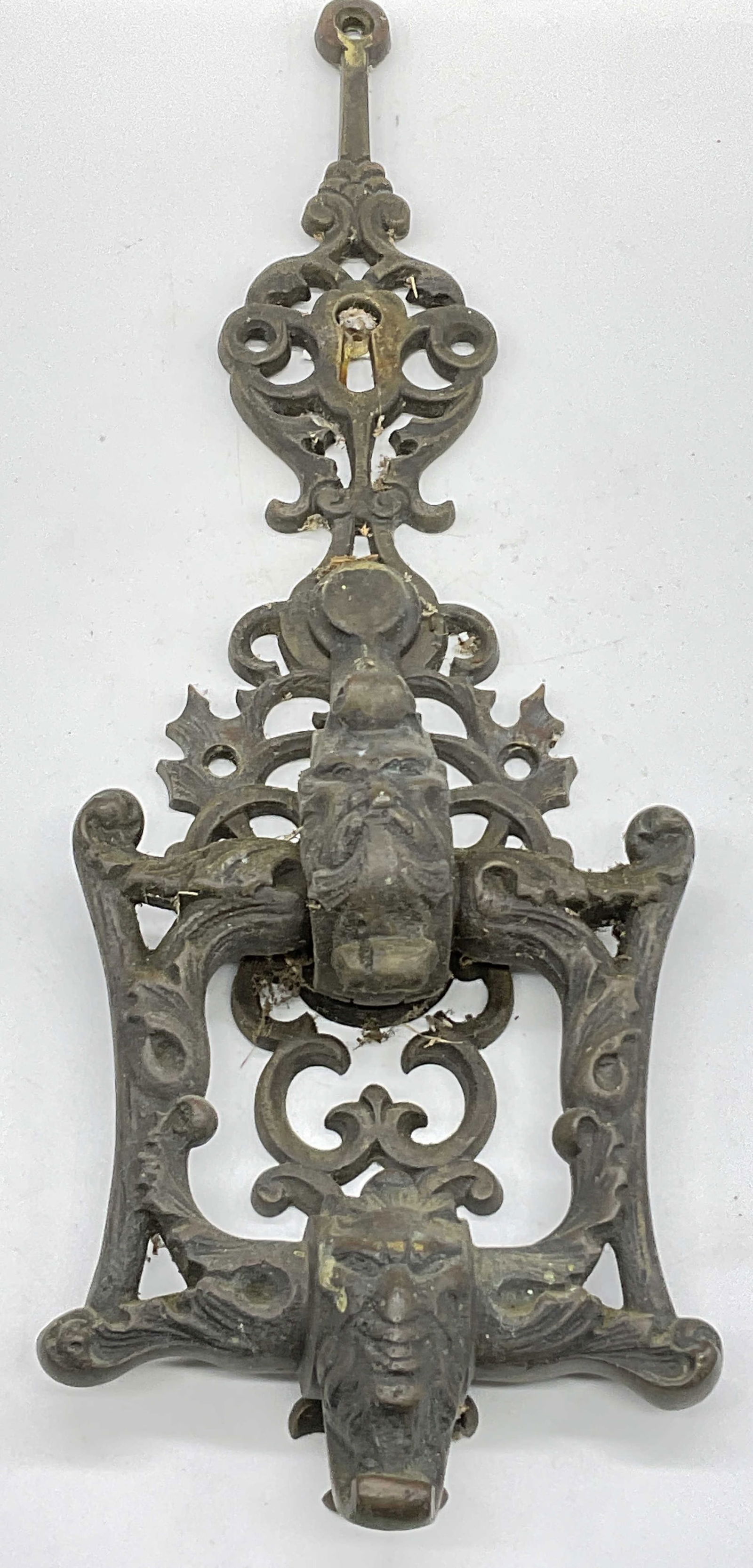 Vintage Bronze Figural Door Knocker 14in L (1 of 13)