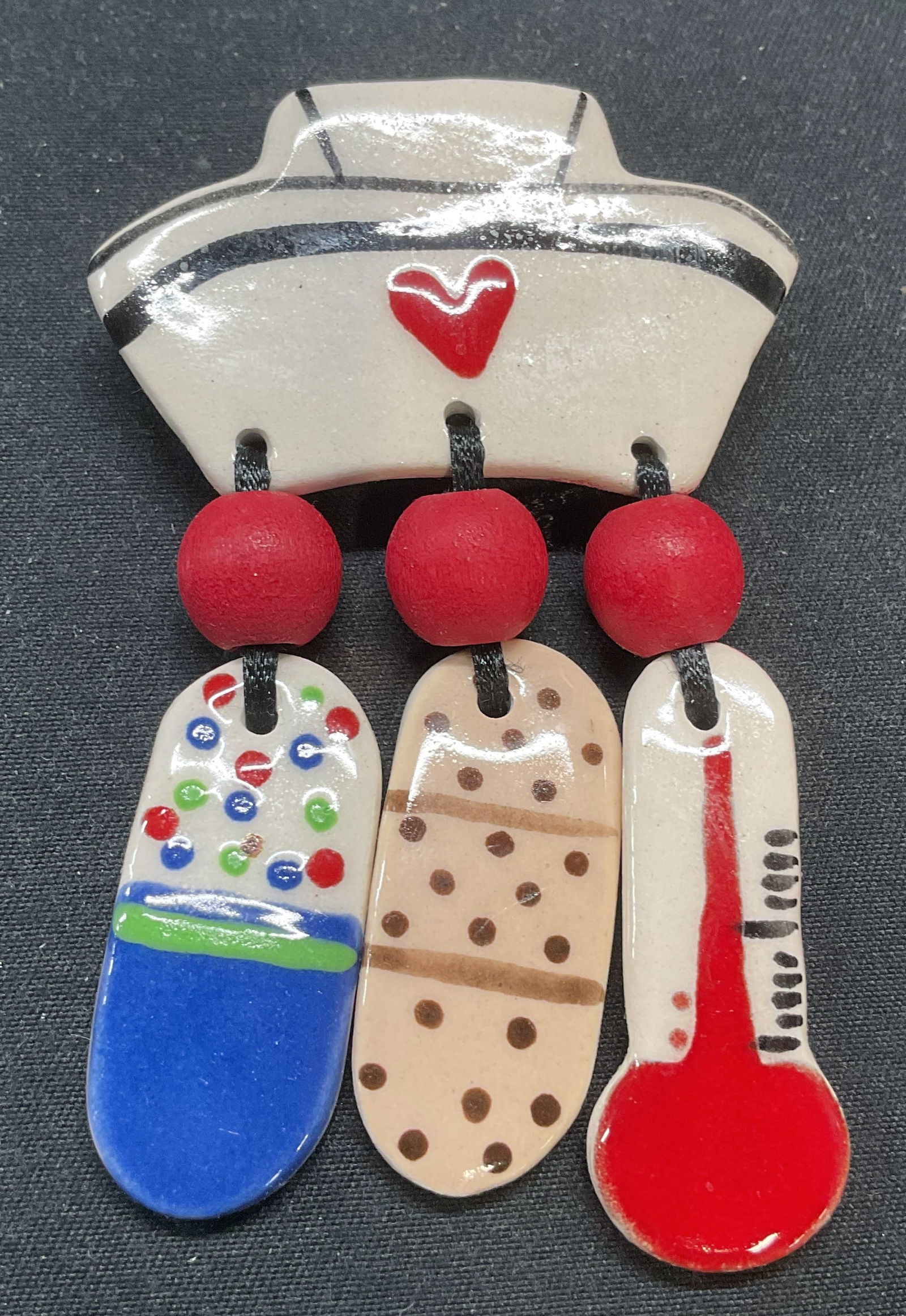 Handmade Ceramic Nurse Medical Brooch (1 of 6)