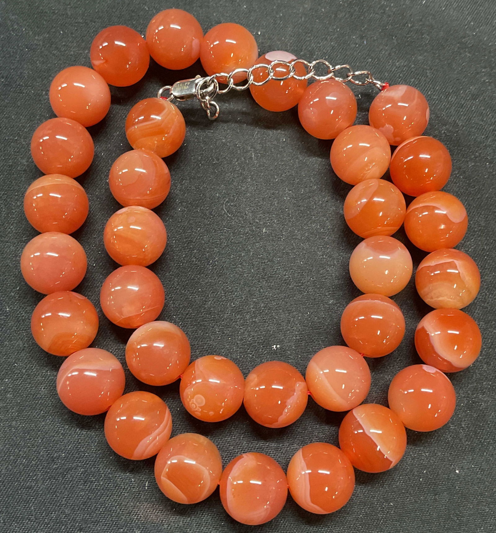 Orange Semiprecious Stone Beaded Necklace (1 of 7)
