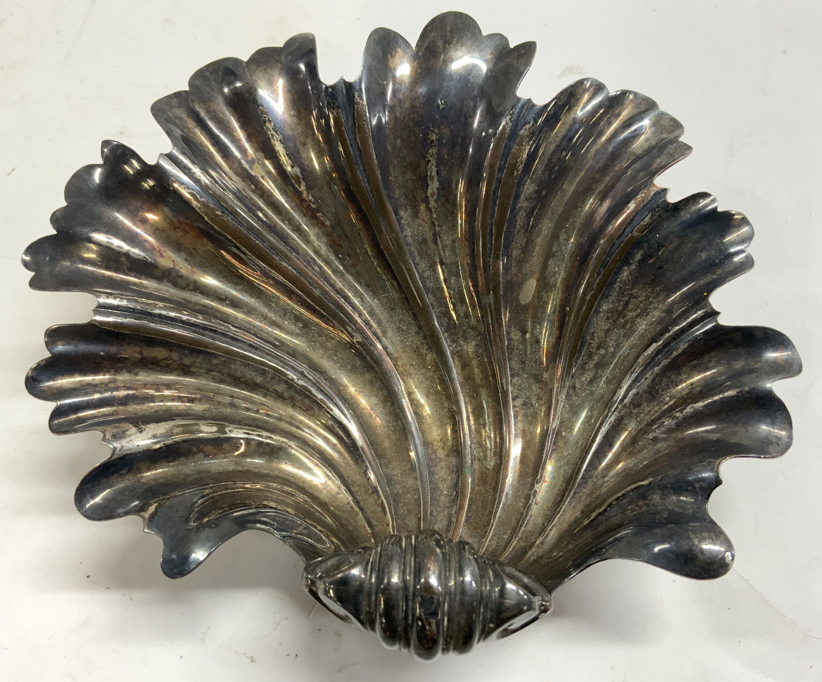 Vntg Silver Plated Monogrammed Shell Dish (1 of 8)