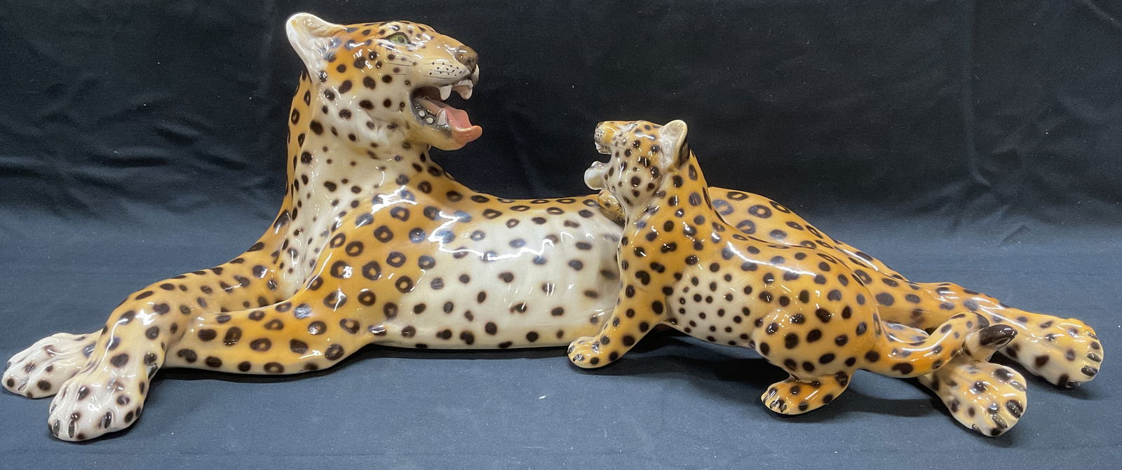 Ceramic Leopard & Cub Figural, Italy, 21 In Long (1 of 6)