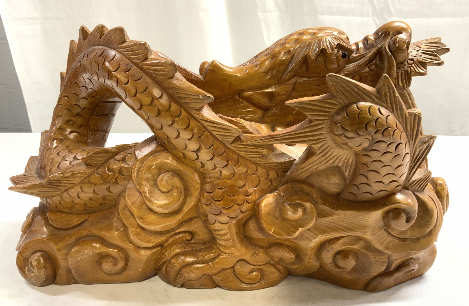 Intricate Asian Dragon Wood Carving Figural (1 of 8)