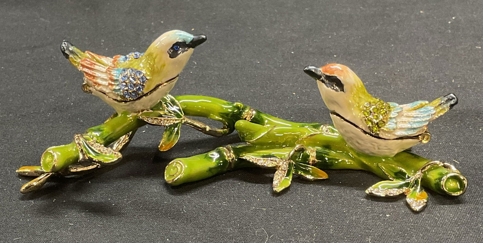 Keren Kopal Bird & Bamboo Enameled Pill Box (1 of 7)