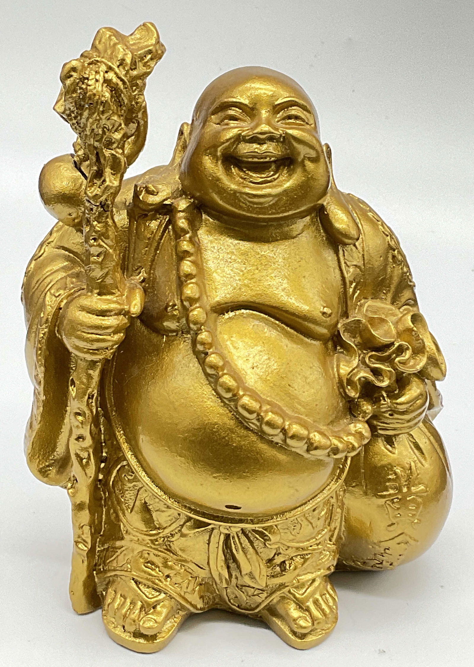 ACCOUTREMENTS Gold Tn Laughing Buddha Figural (1 of 9)