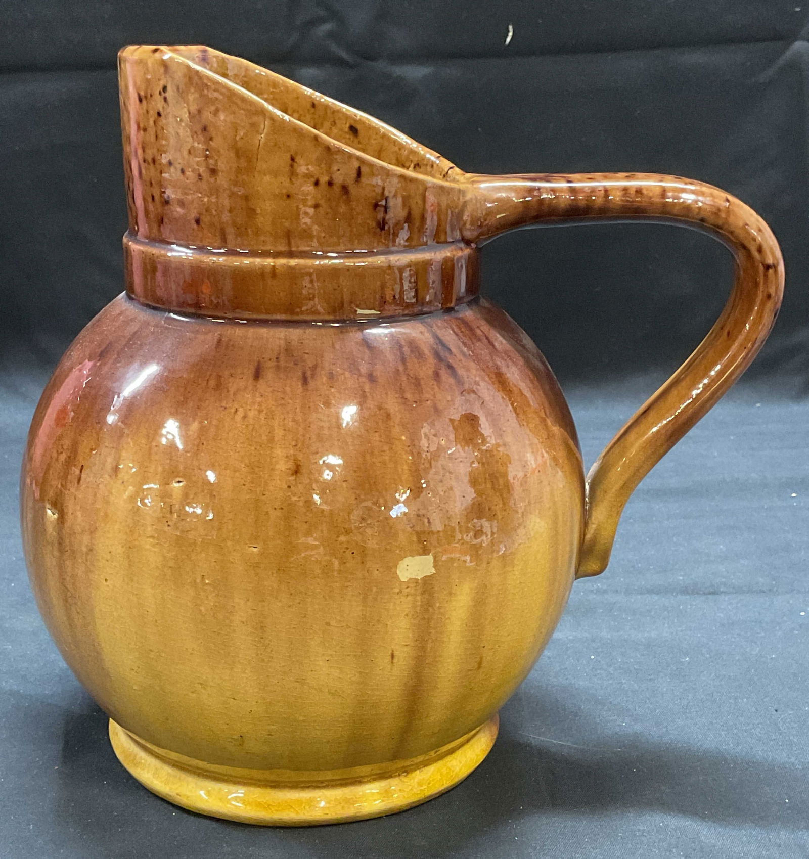 Vintage Signed Brown Ceramic Pitcher, Belgium (1 of 6)