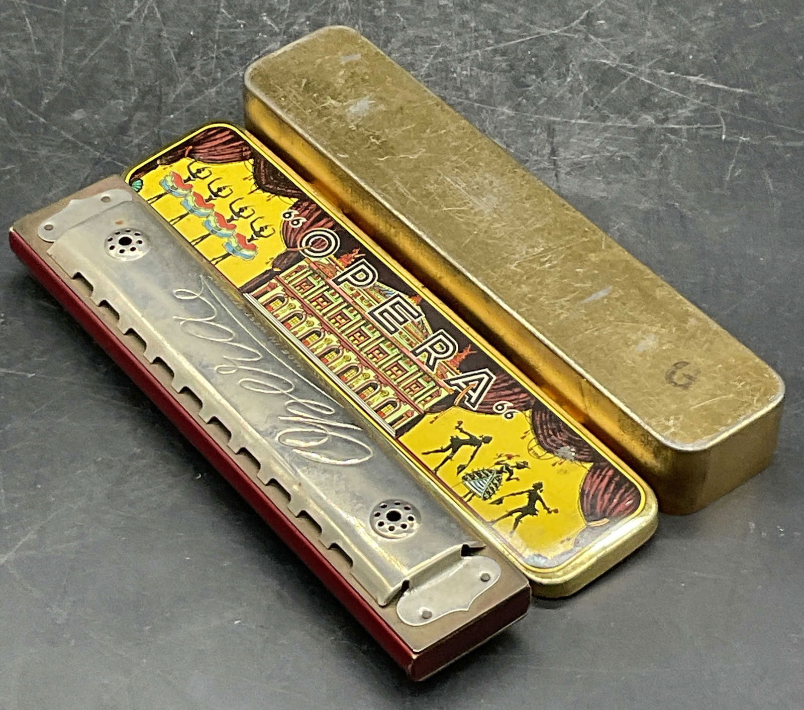 OPERA Vintage Harmonica W/ Org Metal Case, Grm (1 of 12)