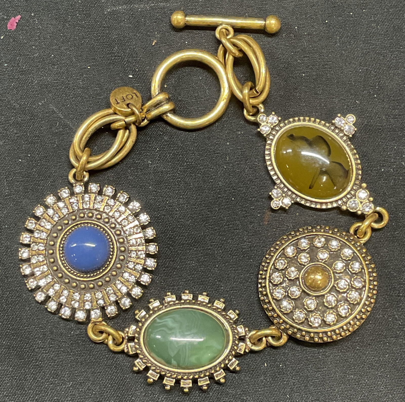 Ann Taylor Loft Gold Tone Crystal Bracelet (1 of 6)