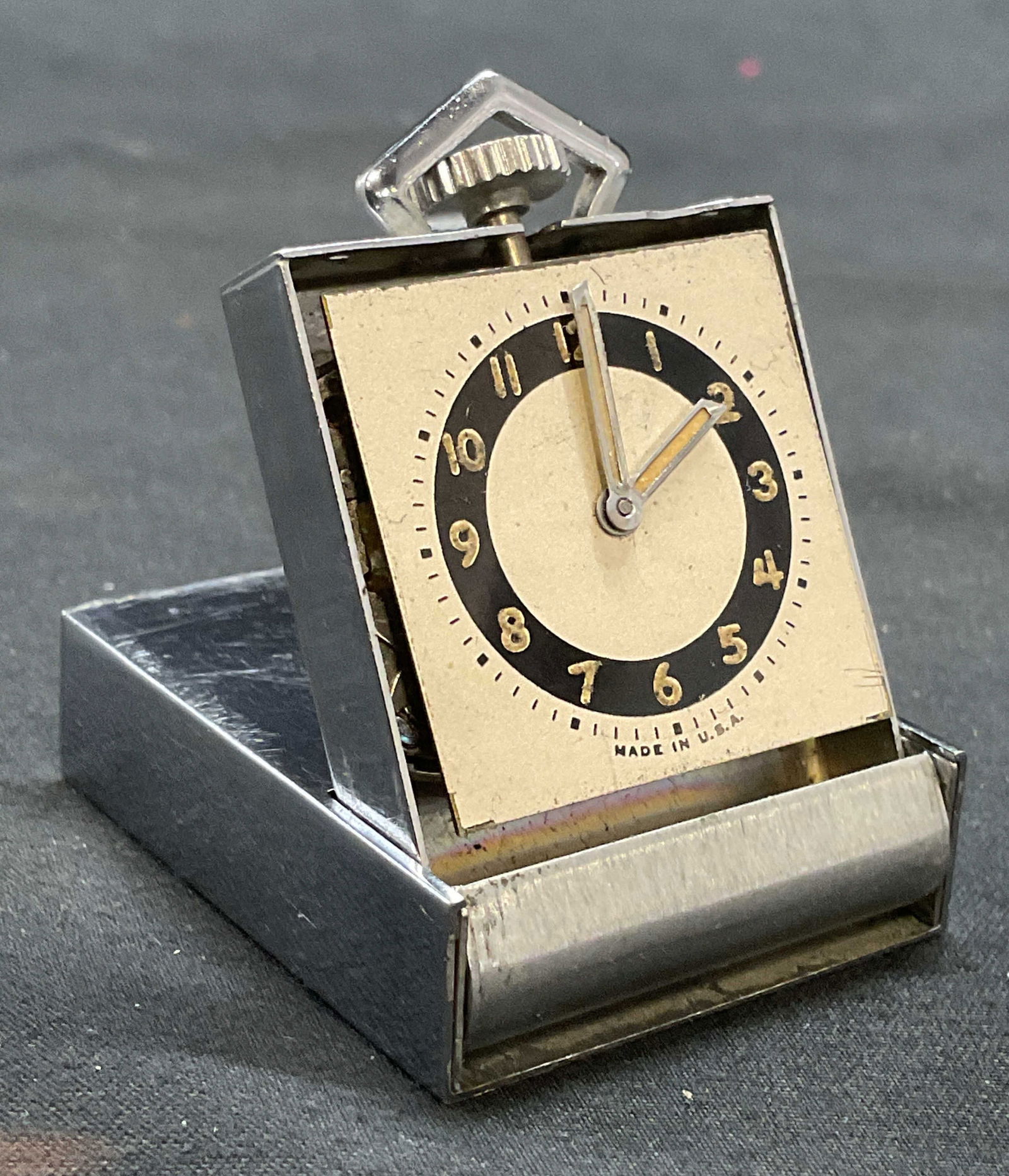Vintage 1937 Silver Tone Pocket Watch with Stand (1 of 7)