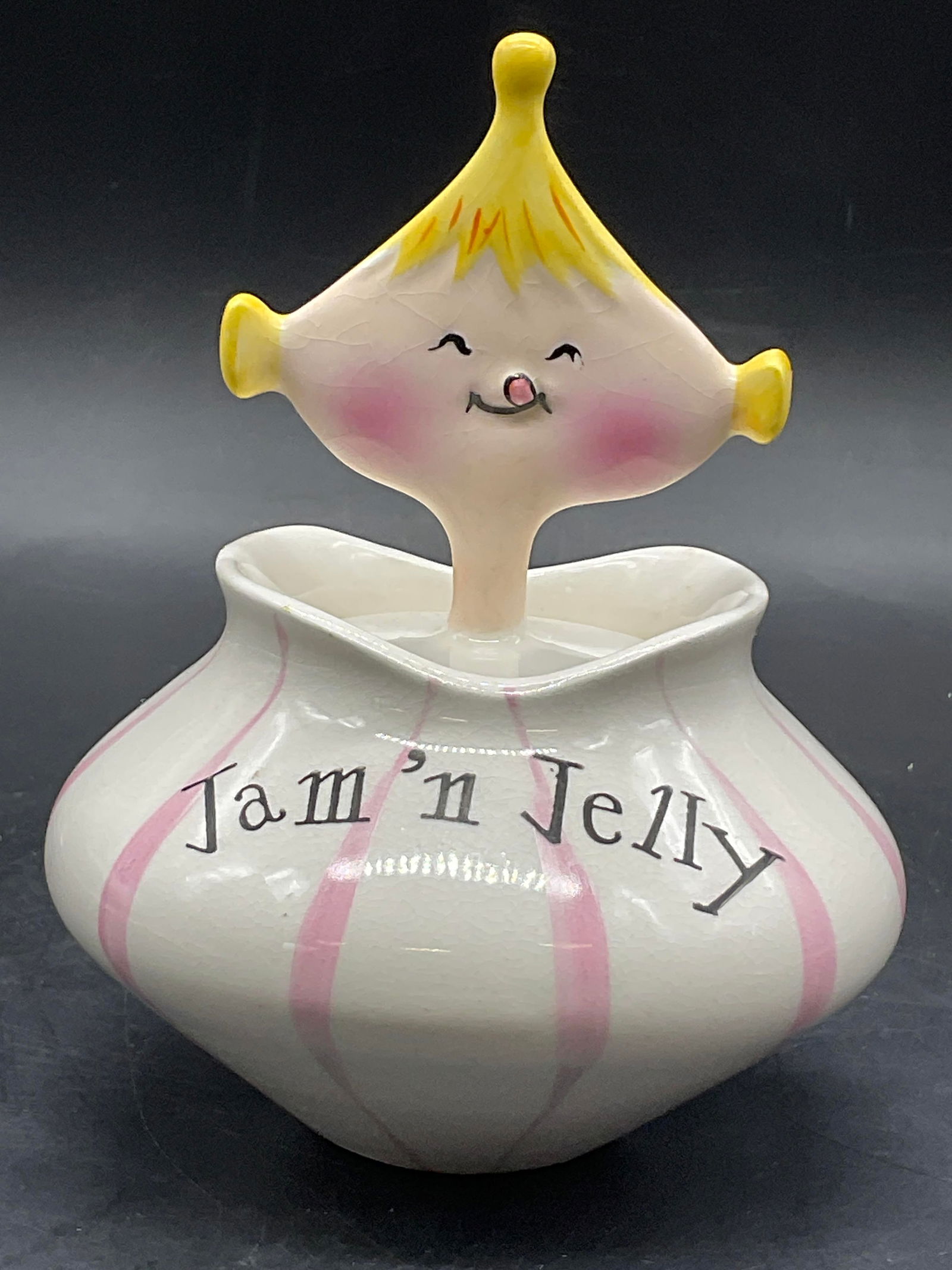 1958 HOLT HOWARD Pixieware Jam N Jelly Jar, Lid (1 of 13)