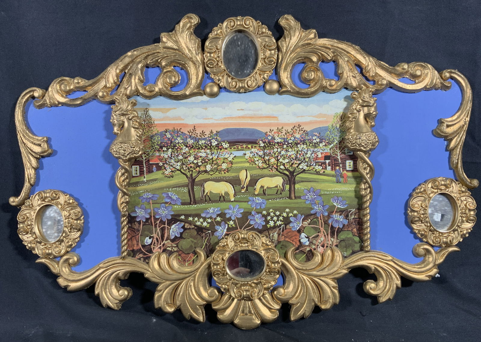 Haggerty Horses Grazing Lithograph Art Organ Panel (1 of 10)