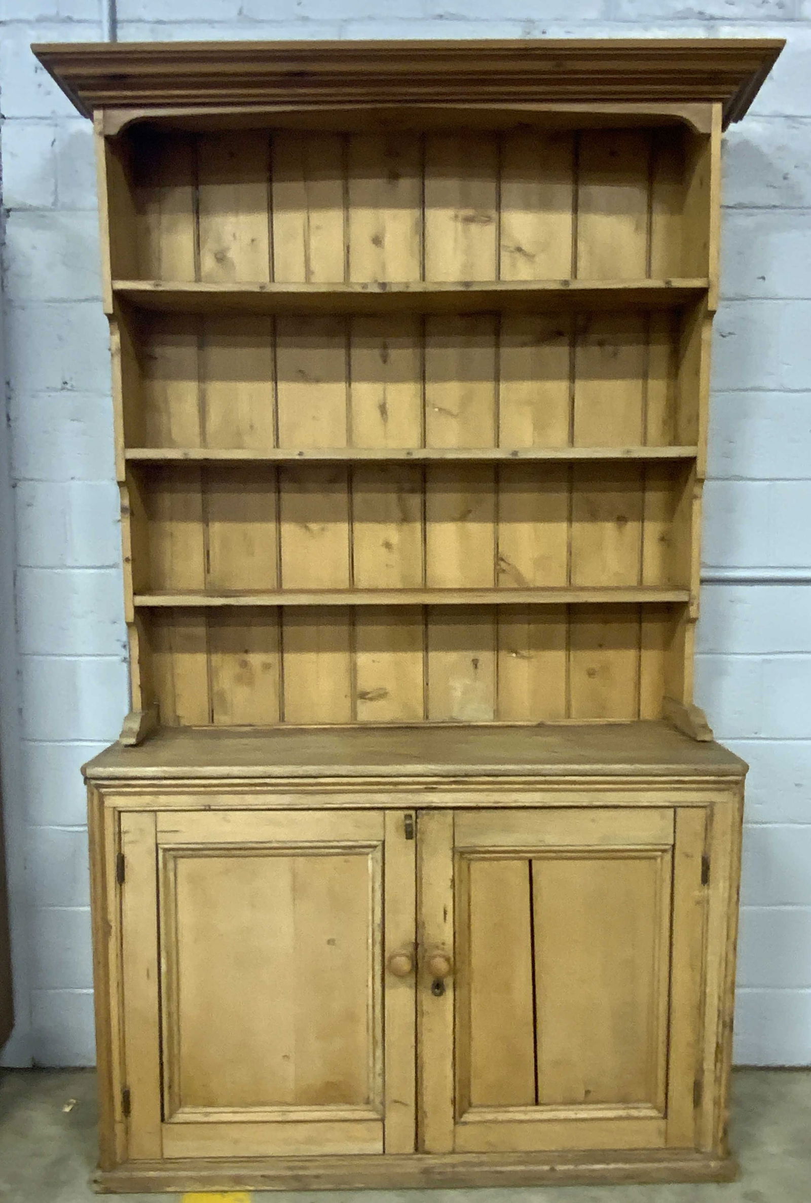 Vintage Step Back Pine Hutch (1 of 7)