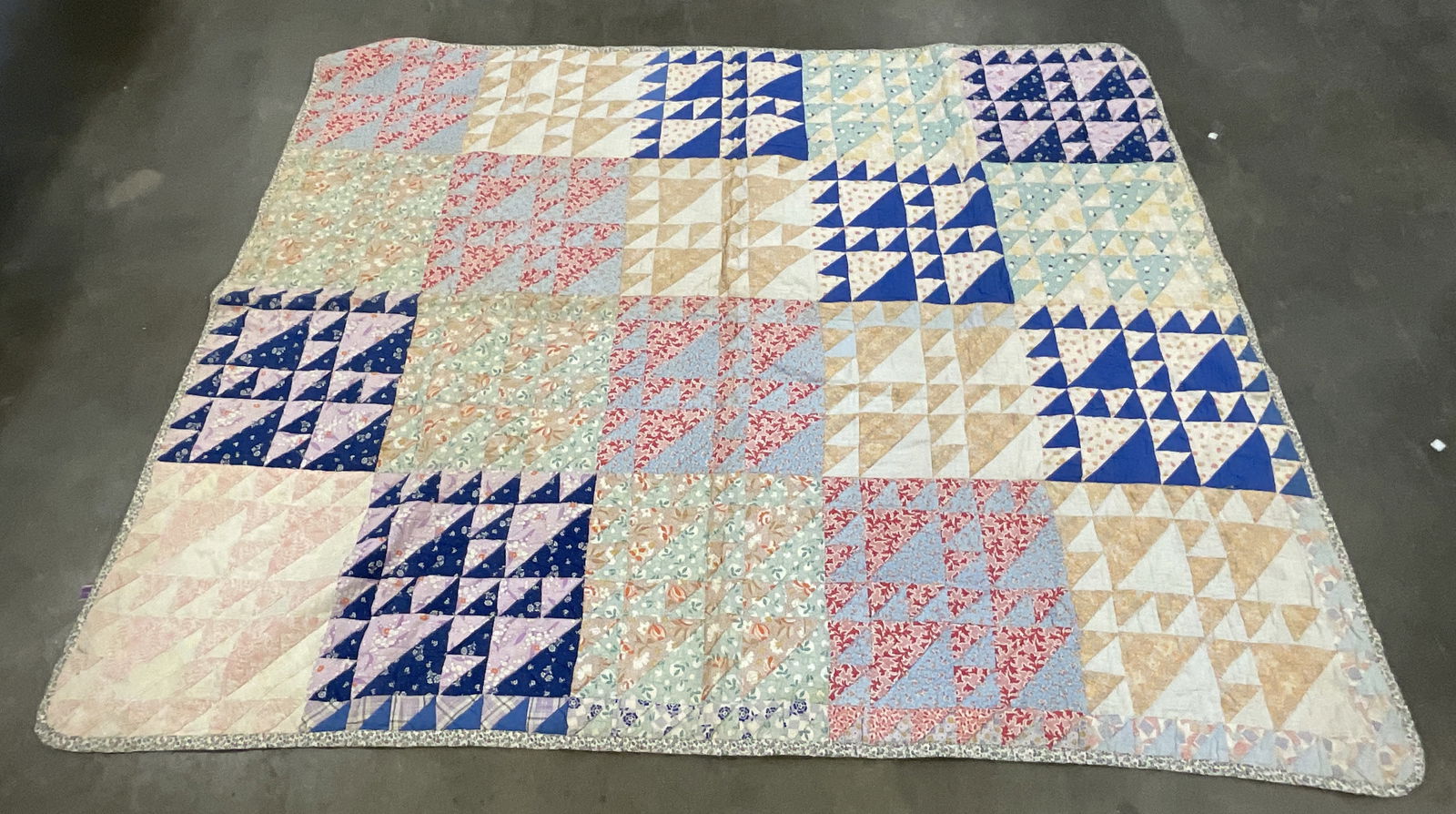 Vintage Handmade Multicolored & Patterned Quilt (1 of 10)
