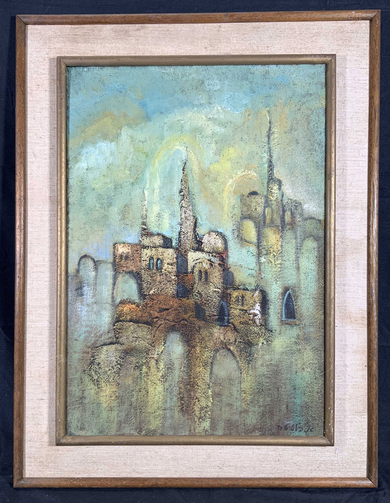Framed & Signed Abstract Jerusalem Oil Painting (1 of 12)