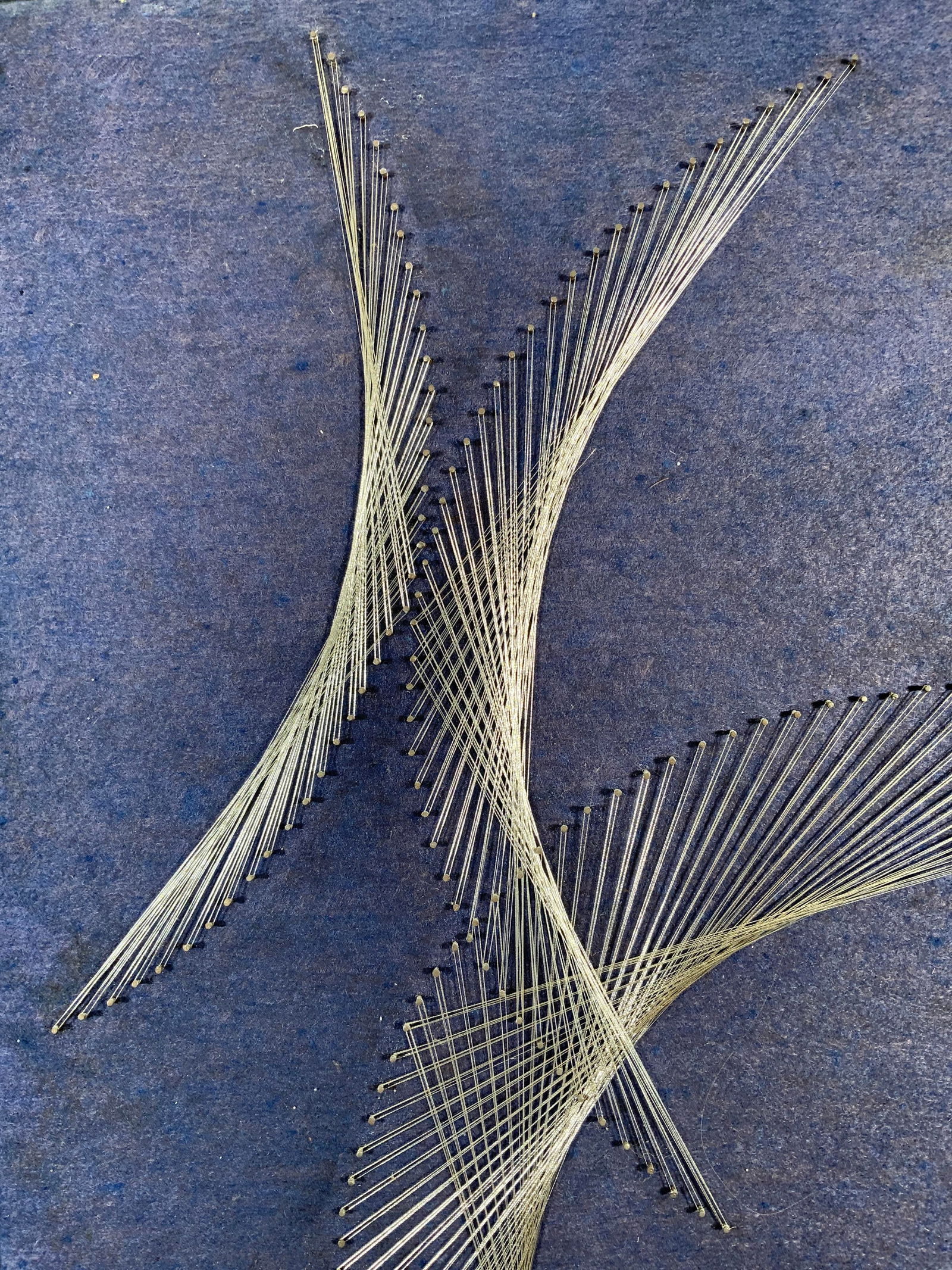 MCM Style Silver Thread Nail & String Wall Art (1 of 11)