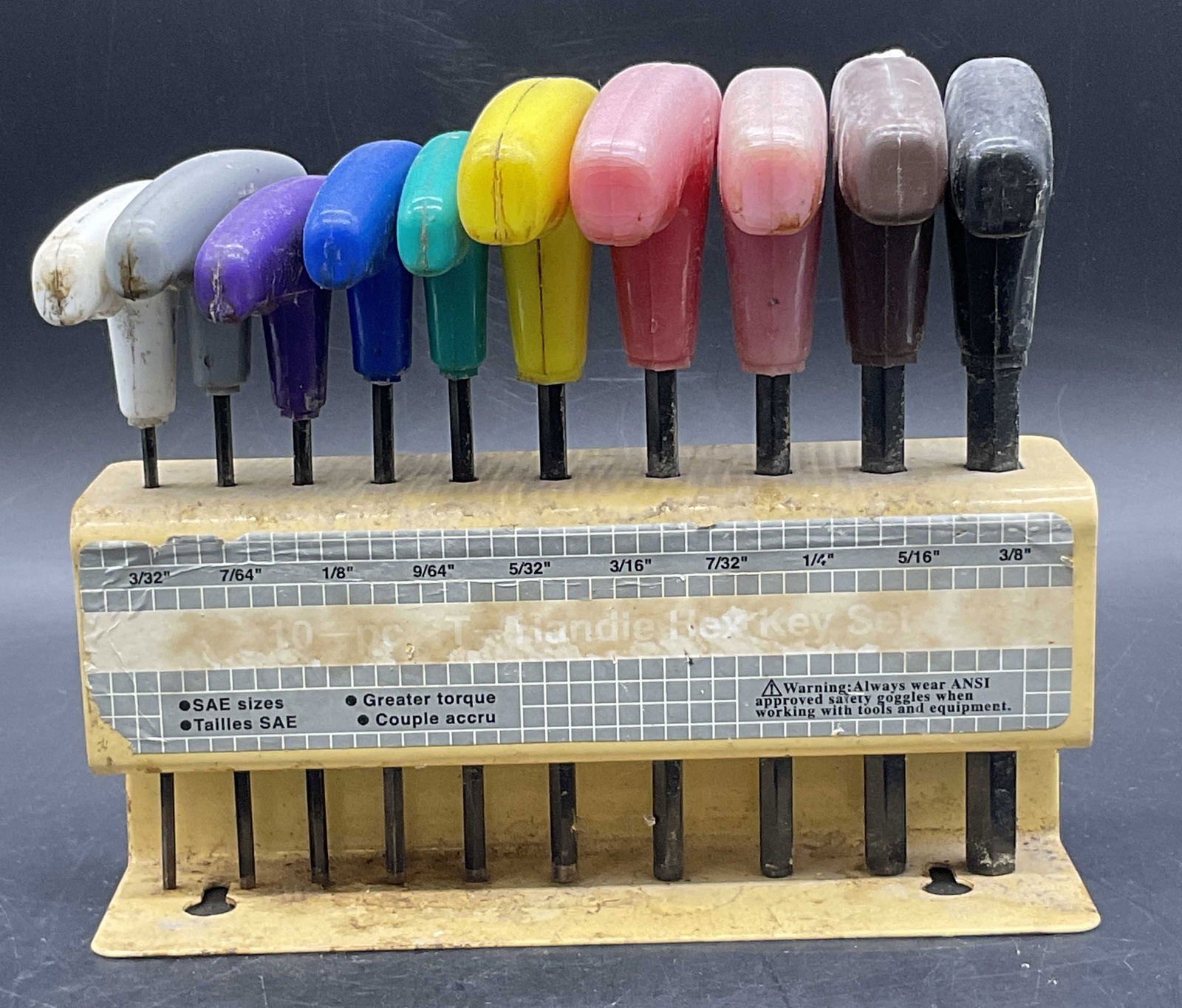 Vintage 10 PC T-HANDLE HEX KEY SET W/ Stand (1 of 8)