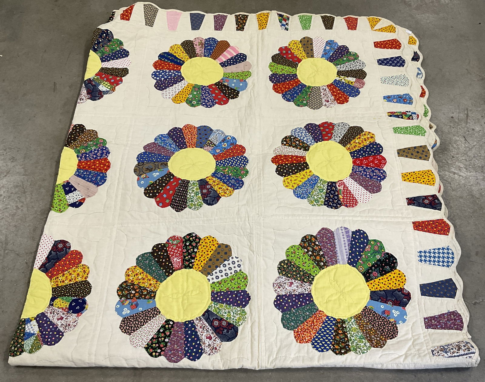 Vintage Handmade Multicolored & Patterned Quilt (1 of 10)