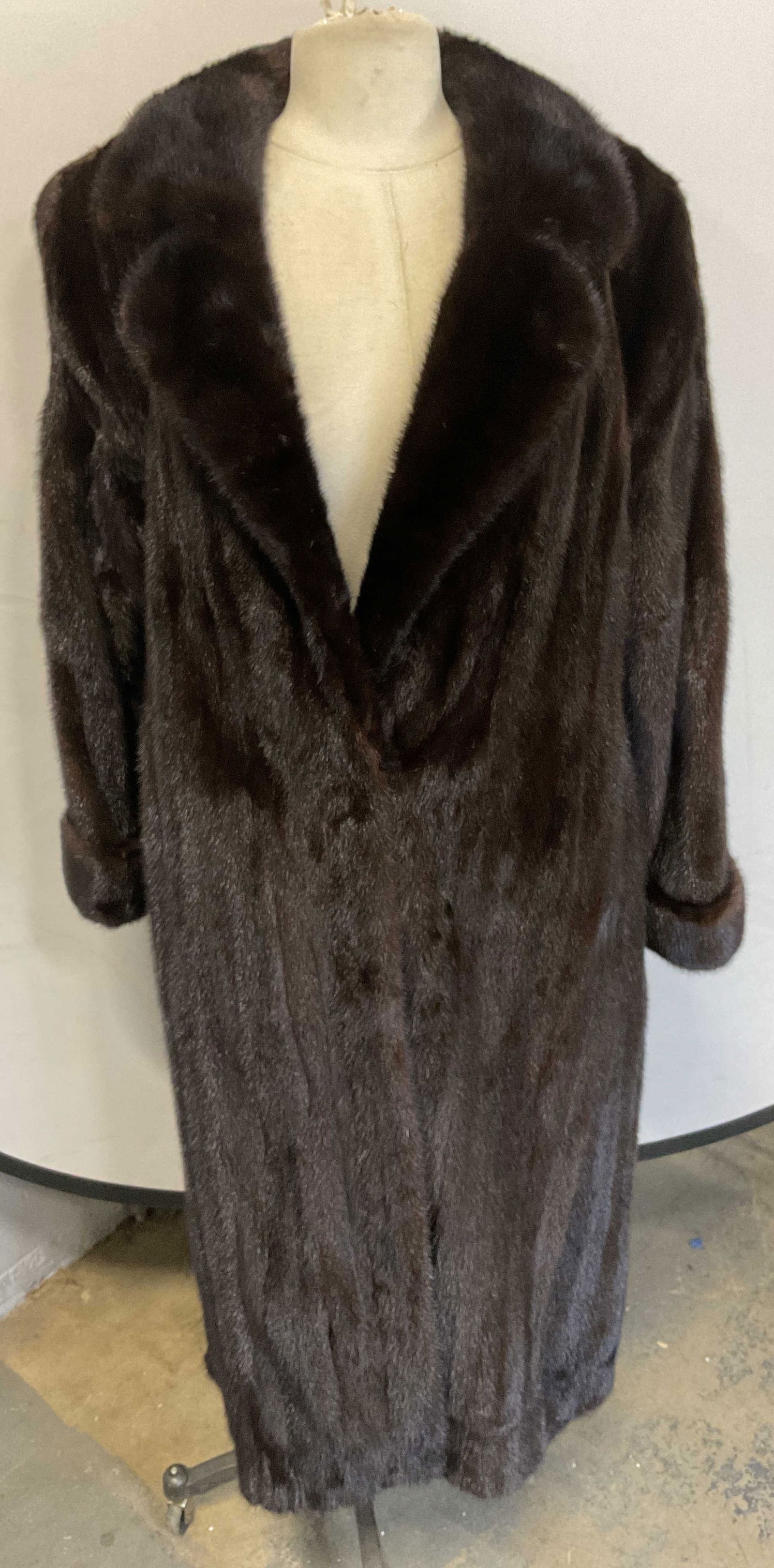 Vtg Hy Fishman Brown Full Length Fur Coat (1 of 9)