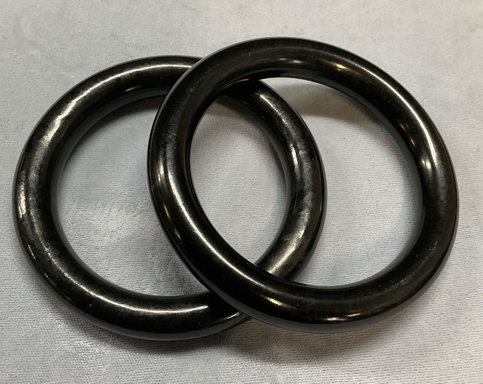 Pair Vintage Carved Black Jade Bracelets (1 of 7)