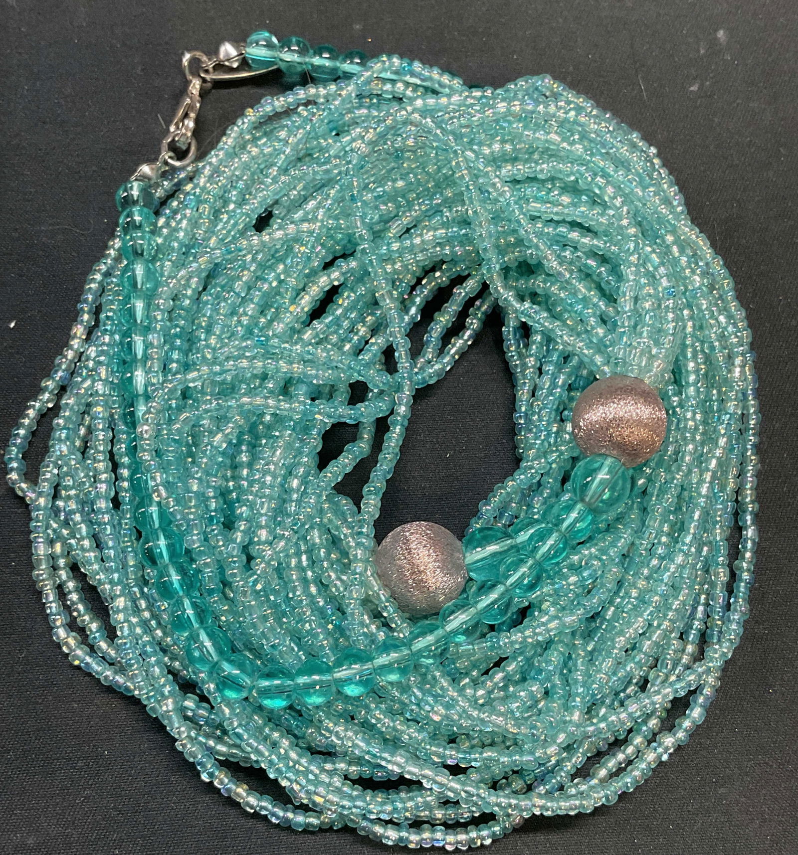 Avenue Blue Multi Strand Beaded Necklace (1 of 7)