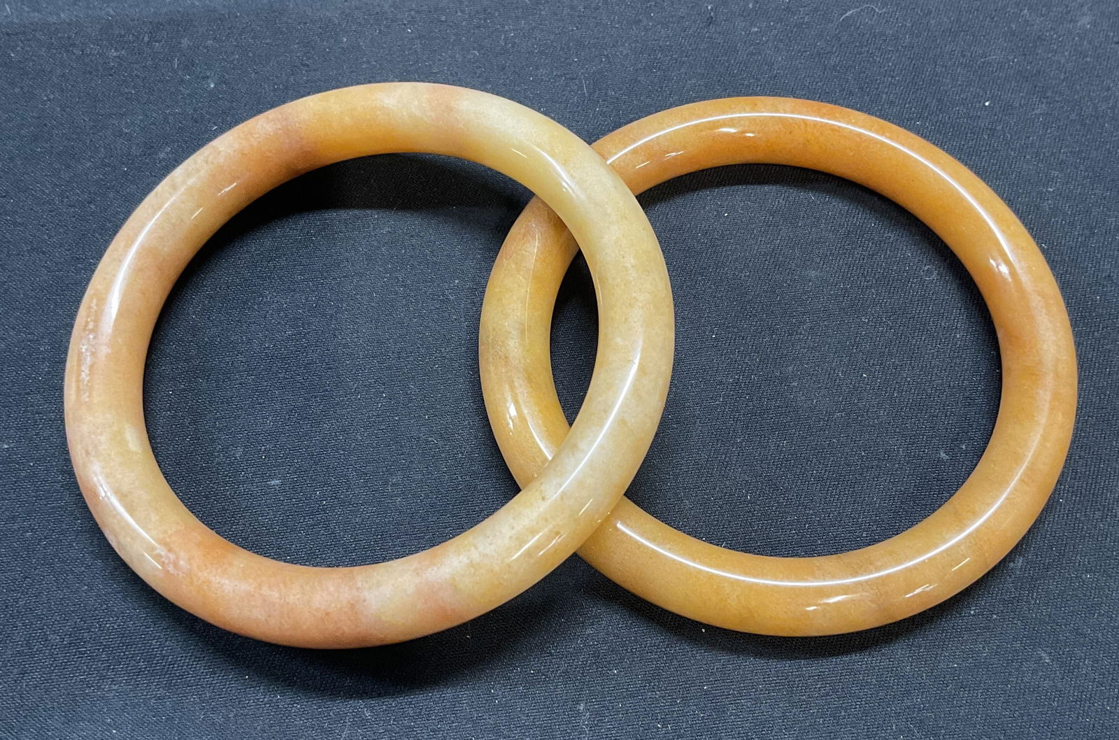 Pair Vintage Yellow Jade Bracelets (1 of 7)