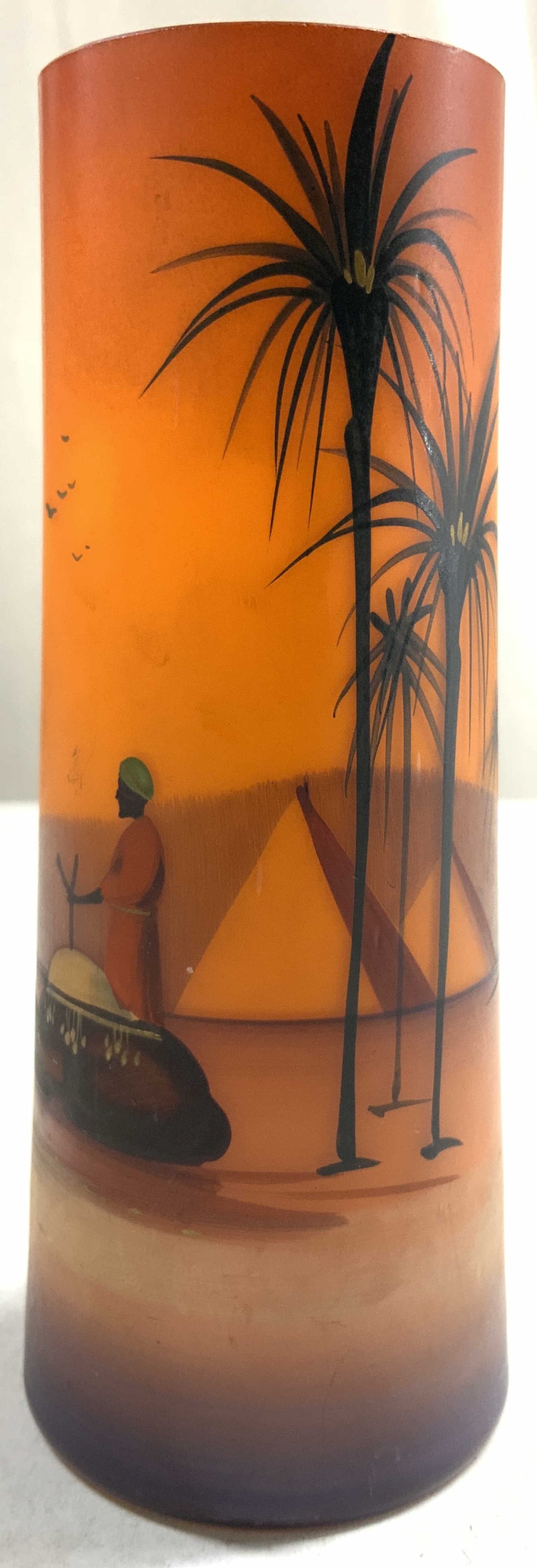 Vntg Painted Art Glass Bud Vase CZECHOSLOVAKIA (1 of 7)