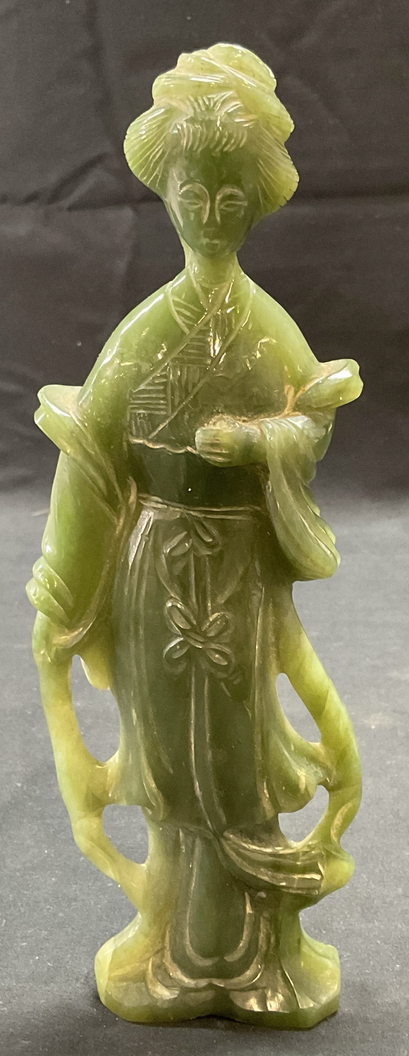 Vintage Carved Jade Woman Geisha Figural (1 of 6)