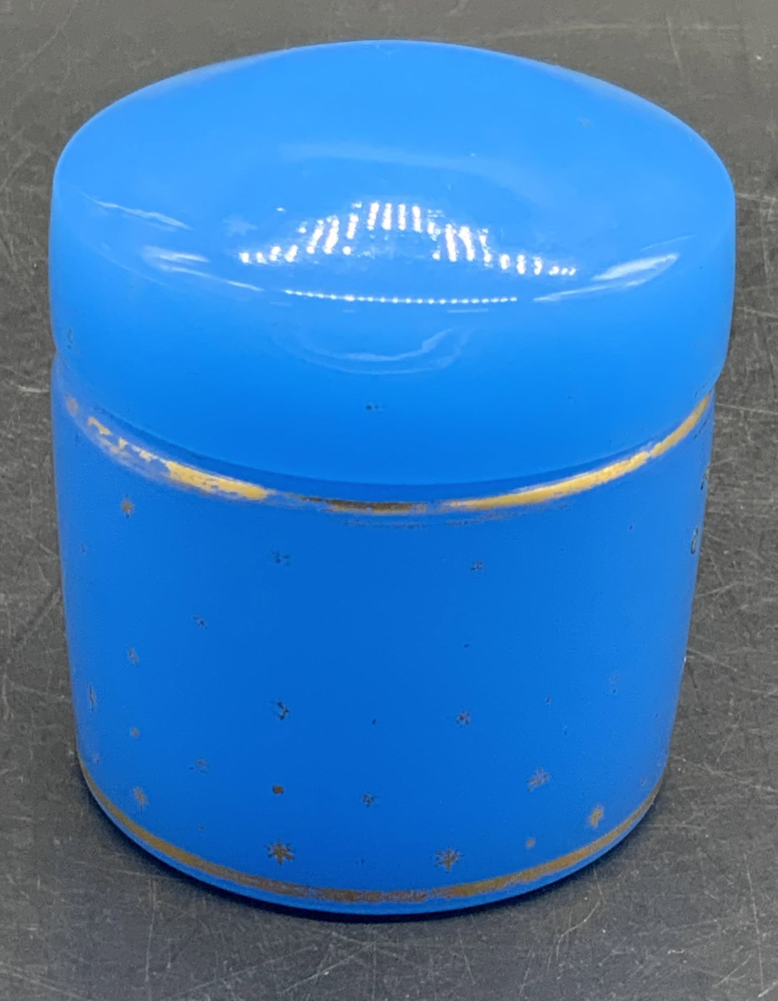 Vintage Blue Opaline Lidded Trinket Box (1 of 9)