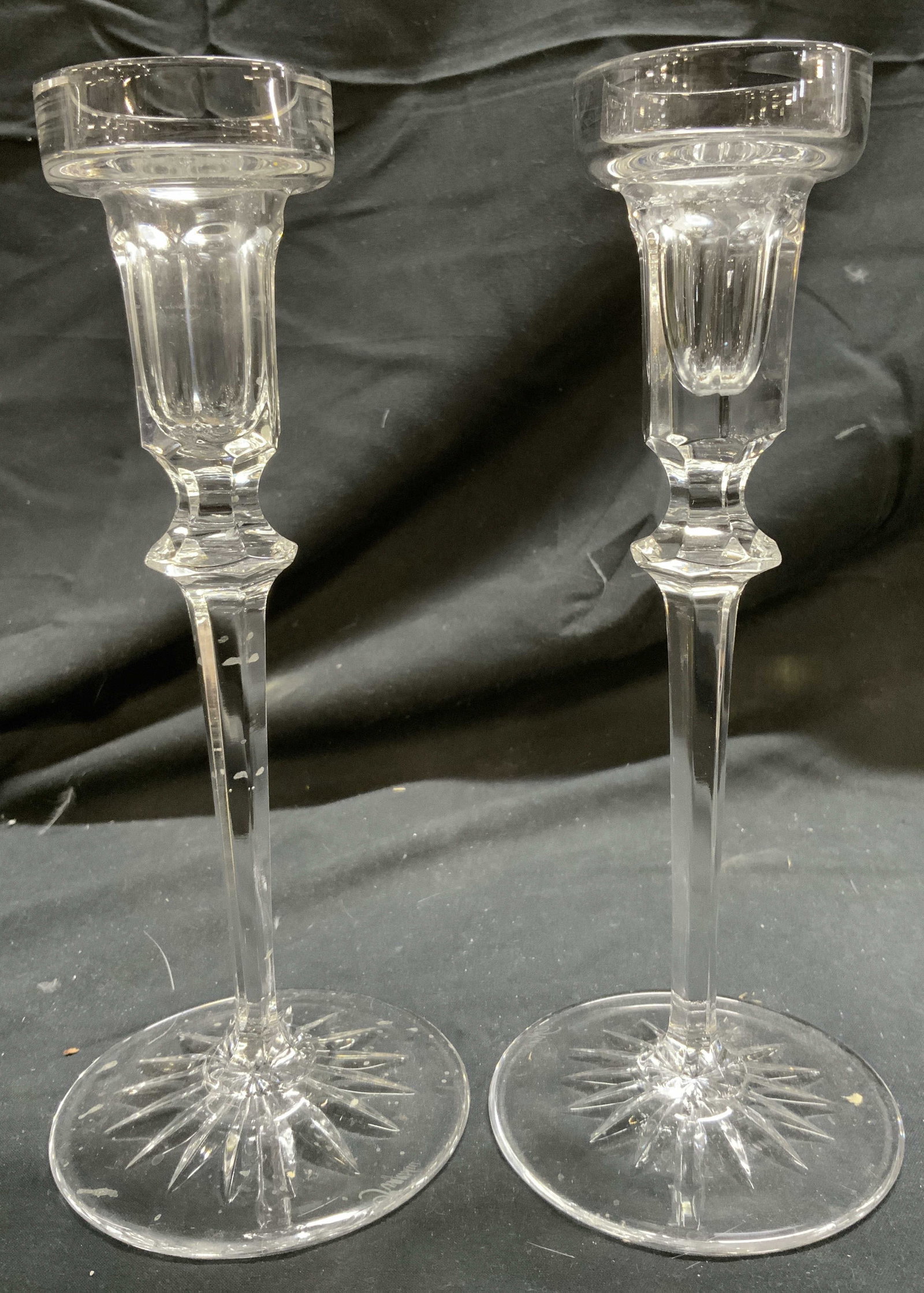 ROGASKA Pair Art Glass Crystal Candlesticks (1 of 6)