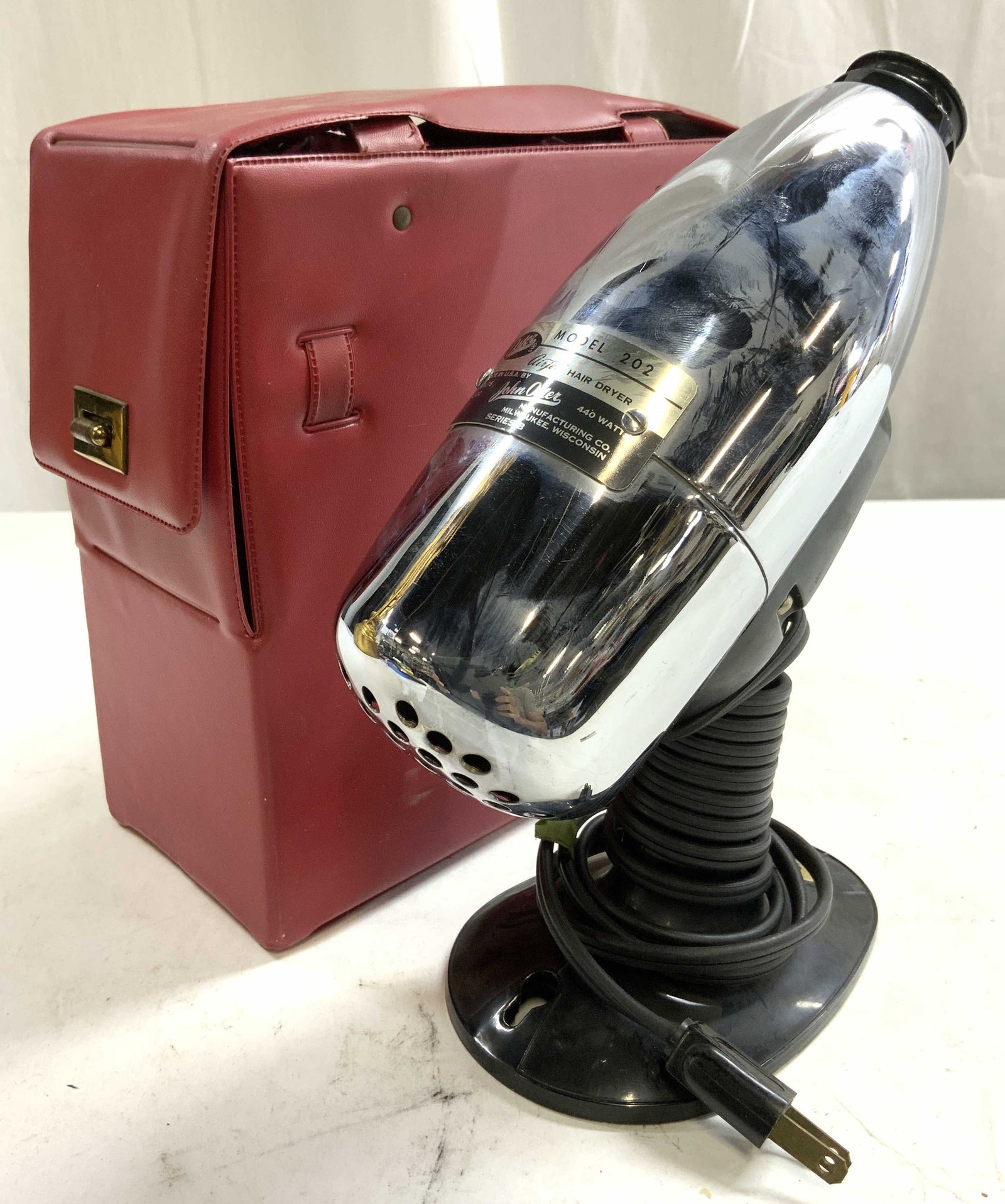 JOHN OSTER Vintage AIRJET Hair Dryer W Red Case (1 of 7)