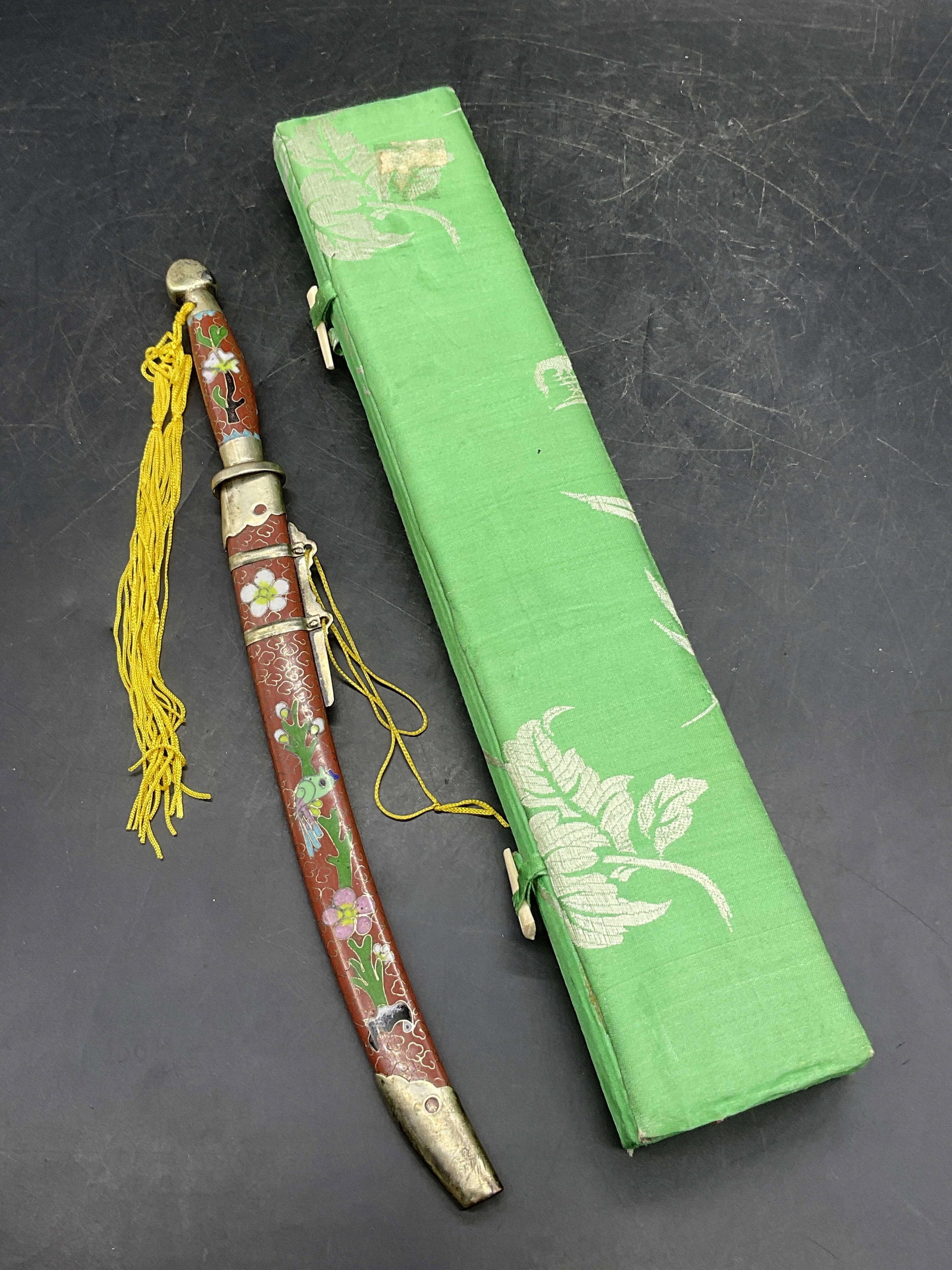 Vintage Cloisonne Knife W/ Sheath, Boxed (1 of 14)