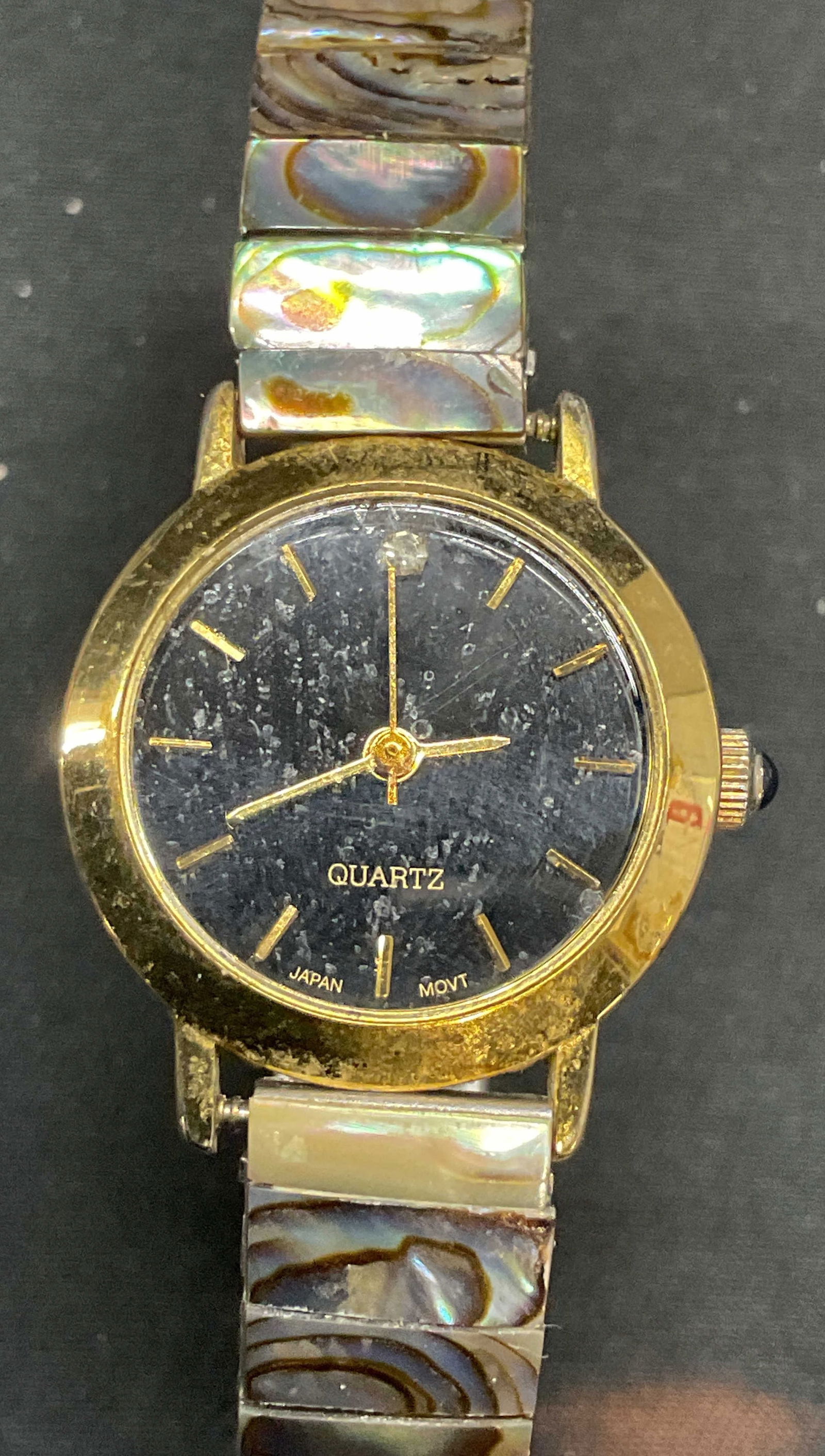 Vintage Abalone Link Band Bracelet Watch (1 of 6)