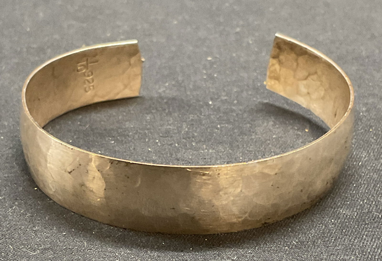 Vtg Sterling Silver Filled Hammered Cuff Bracelet (1 of 6)