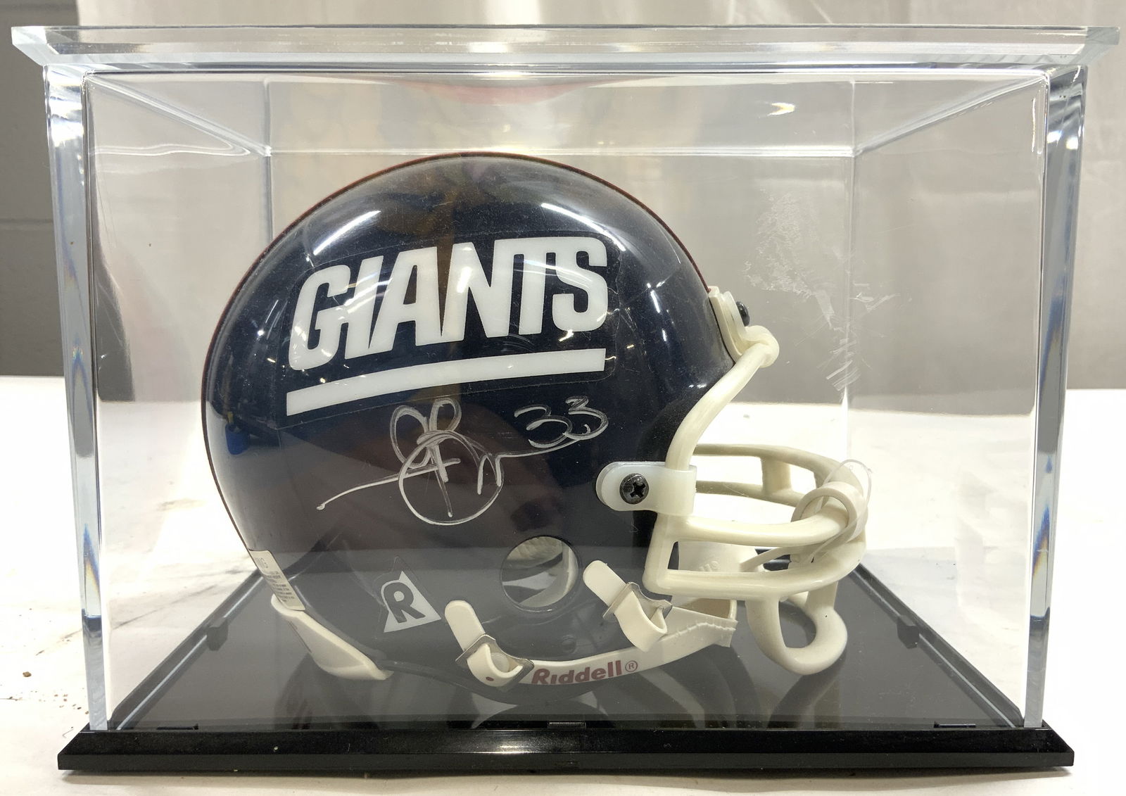Sgnd NY GIANTS Mini RIDDELL Football Helmet In Cs (1 of 8)