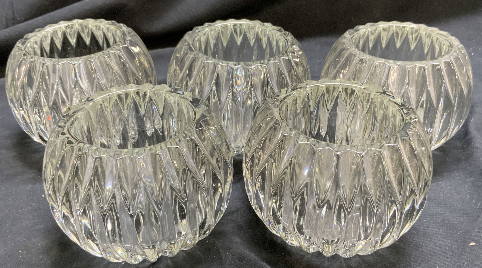 Set 5 Scalloped Art Glass Votives Candle Holders (1 of 7)