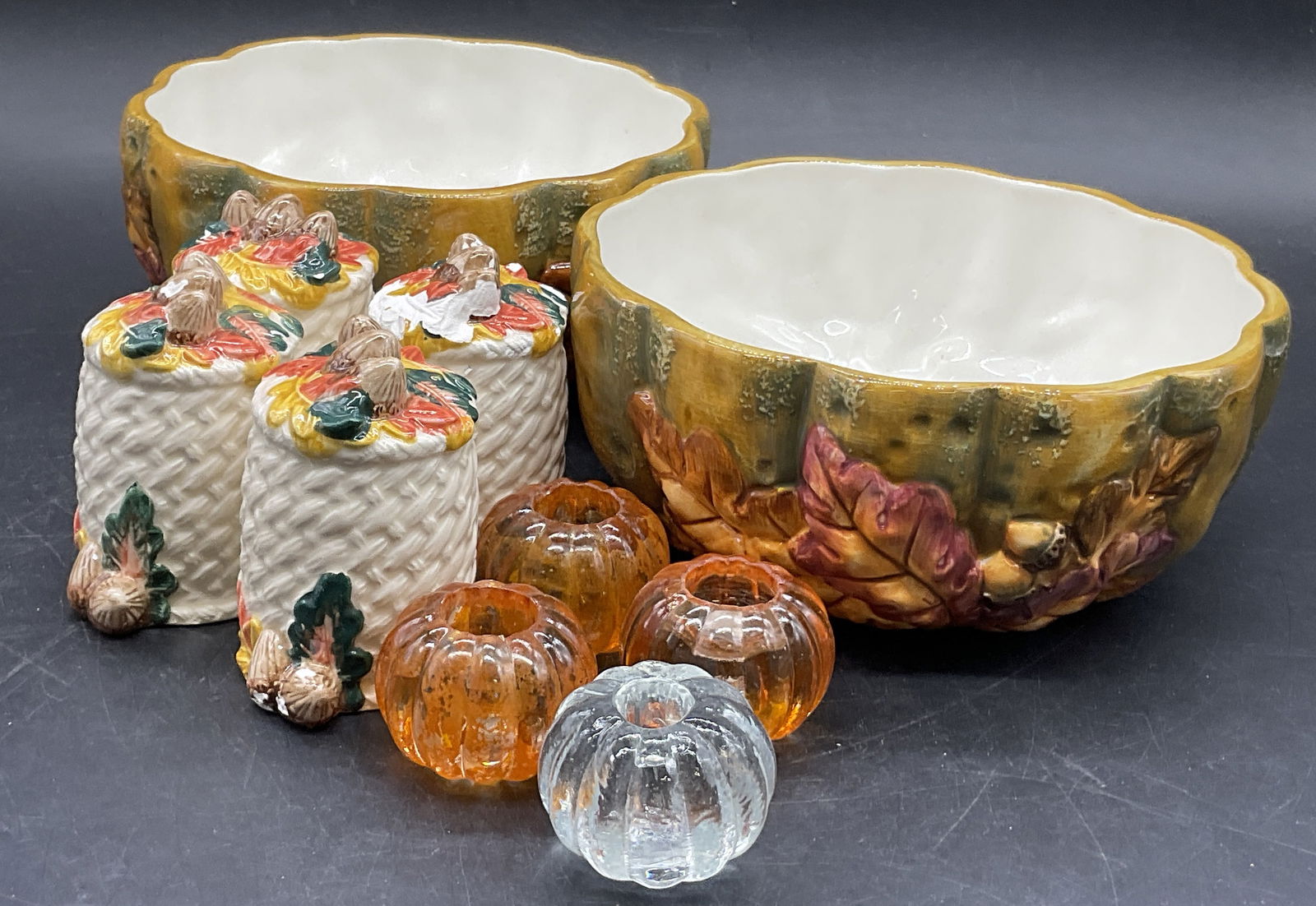 Group 10 Fall Motif Tableware, Ceramic Bowls + (1 of 7)