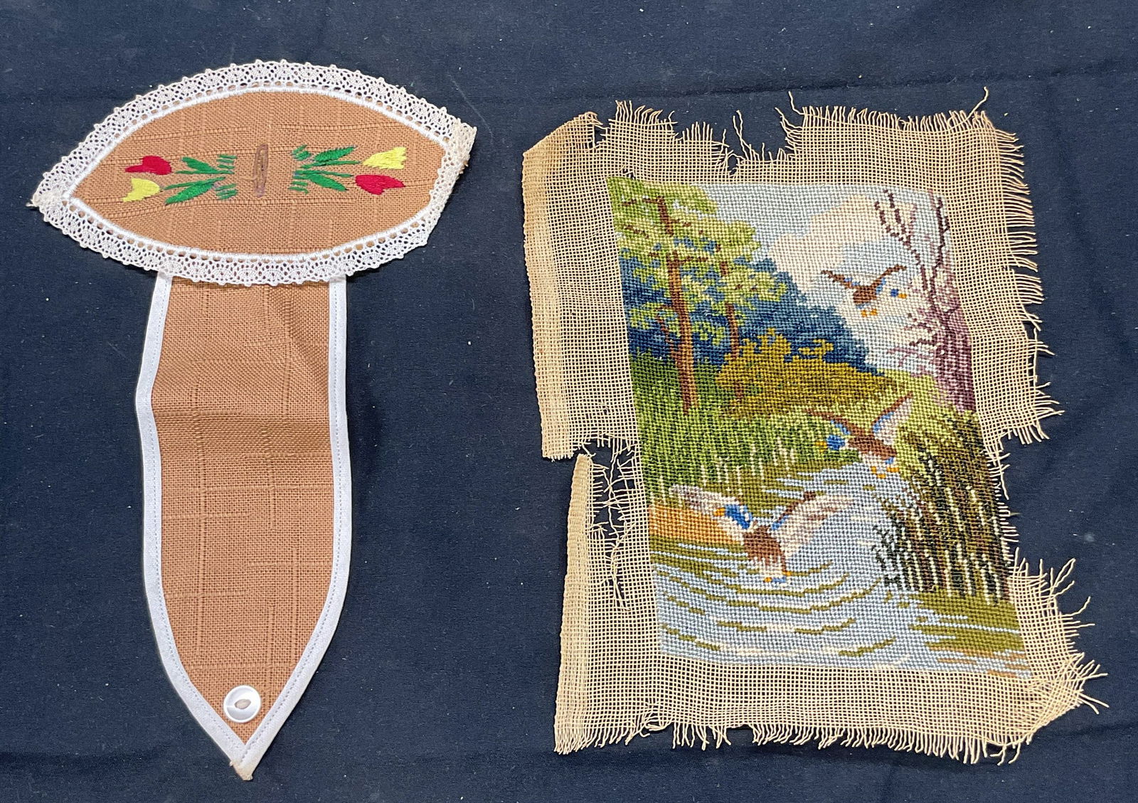 Lot 2 Embroidered & Needlepoint Textiles (1 of 6)