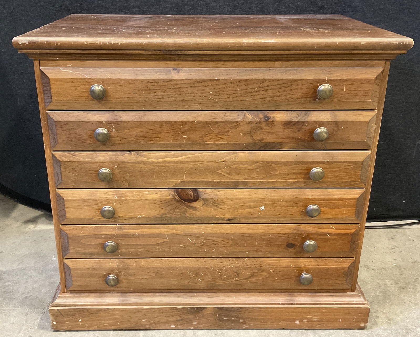 Vintage Wooden Six Drawer Side Table Chest (1 of 10)