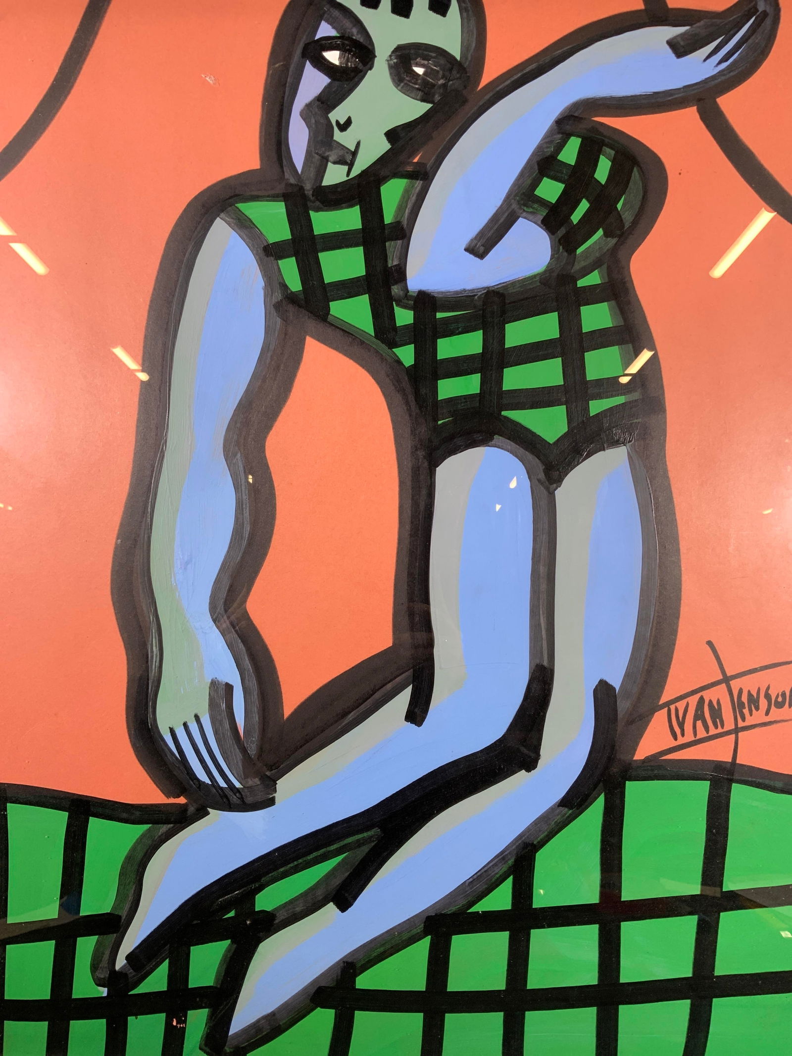 IVAN TENSON Framed Cubist Abstract Oil Painting (1 of 10)