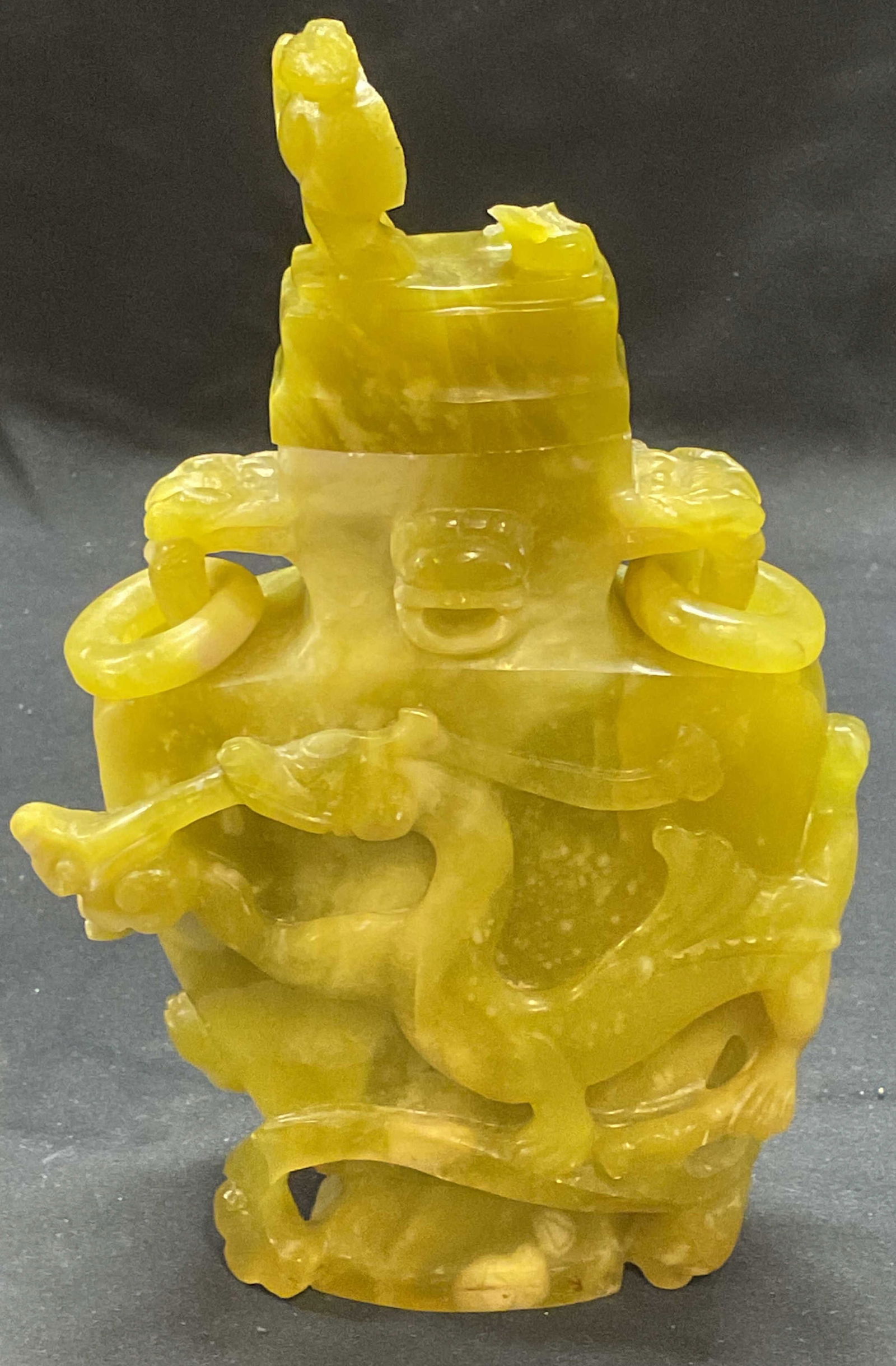 Vintage Asian Carved Stone Dragon Vessel (1 of 6)