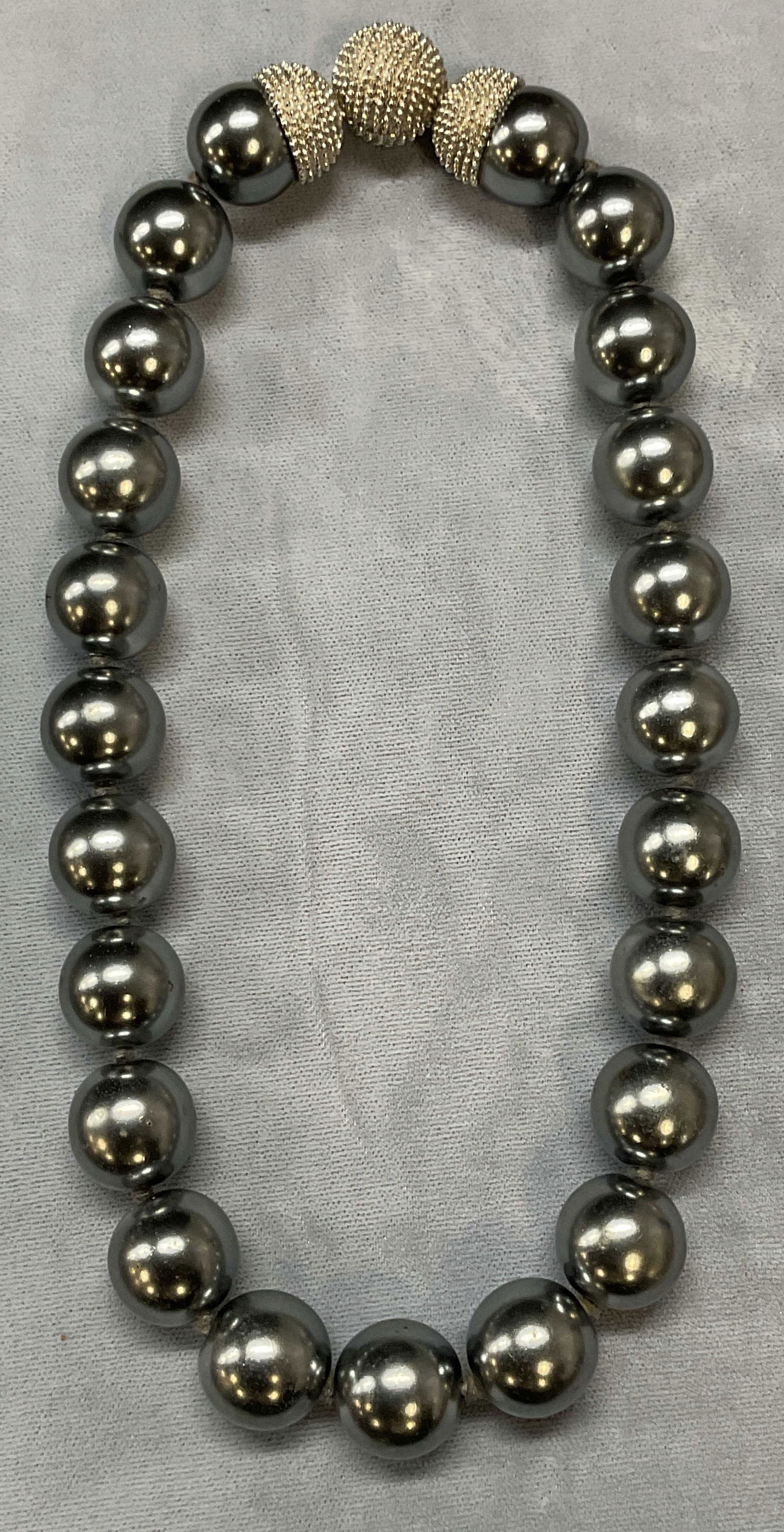 Heavy Faux Tahitian Pearl Choker Necklace (1 of 7)